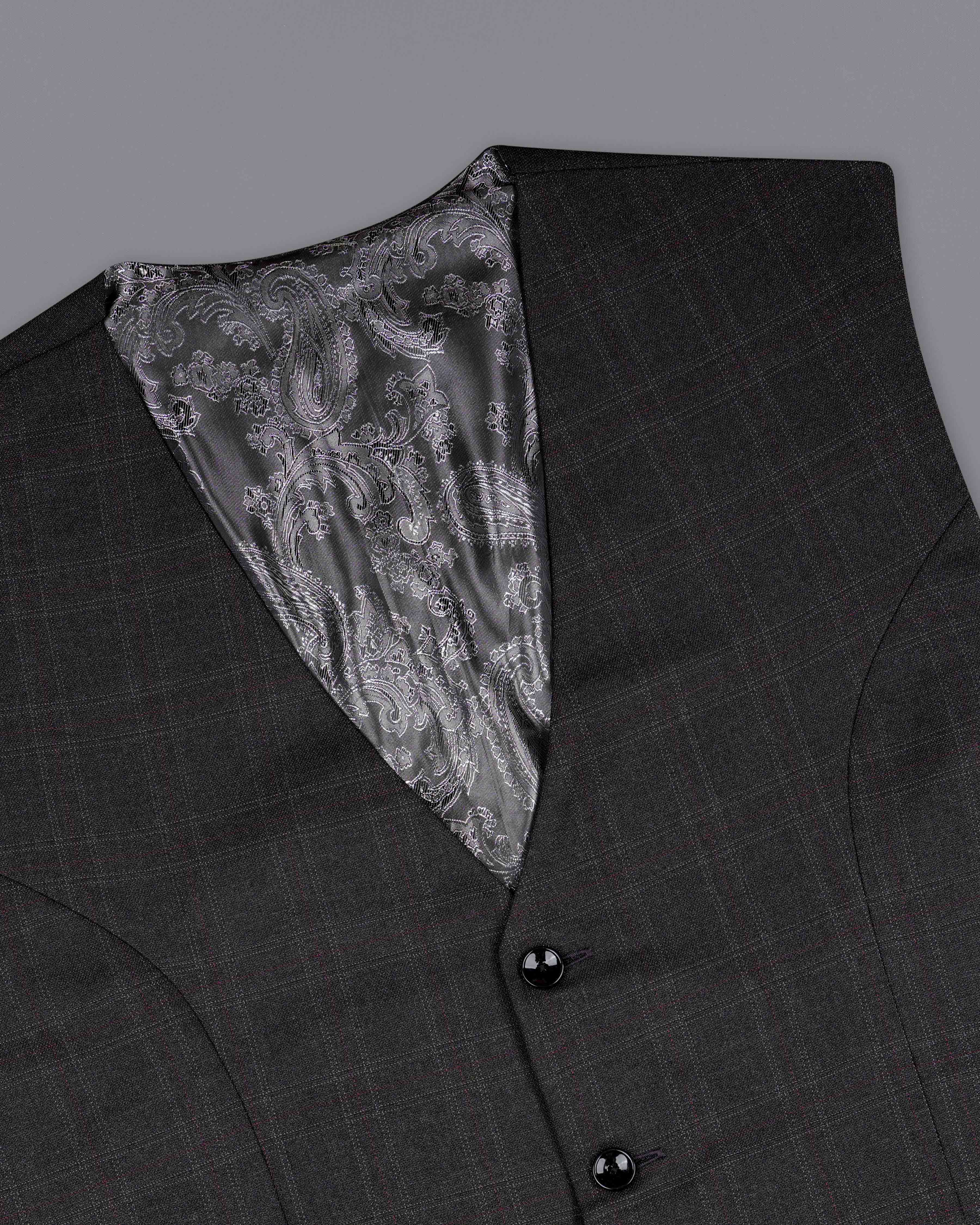 Nero Grey Subtle Plaid Single-Breasted Suit