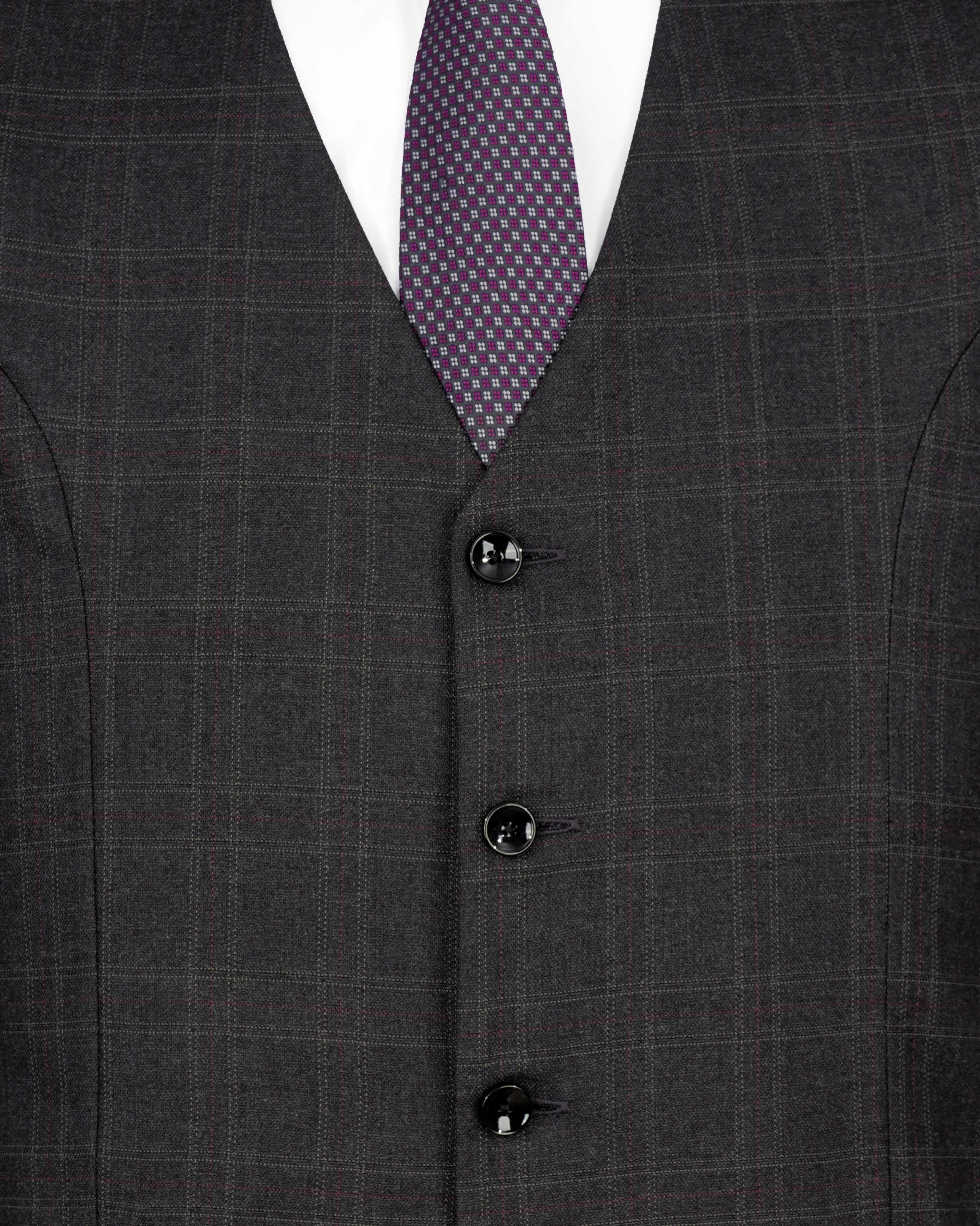 Nero Grey Subtle Plaid Single-Breasted Suit