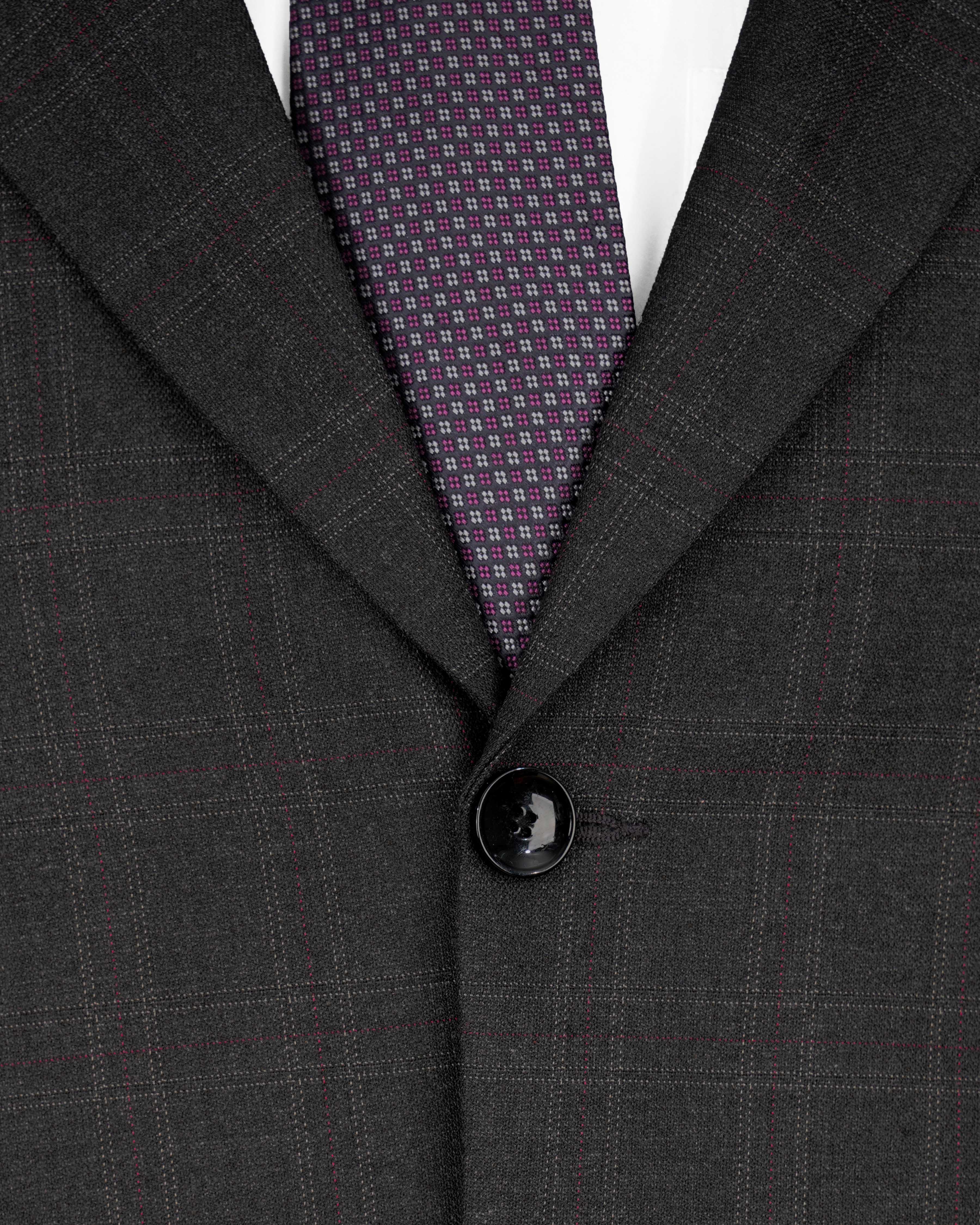 Nero Grey Subtle Plaid Single-Breasted Suit