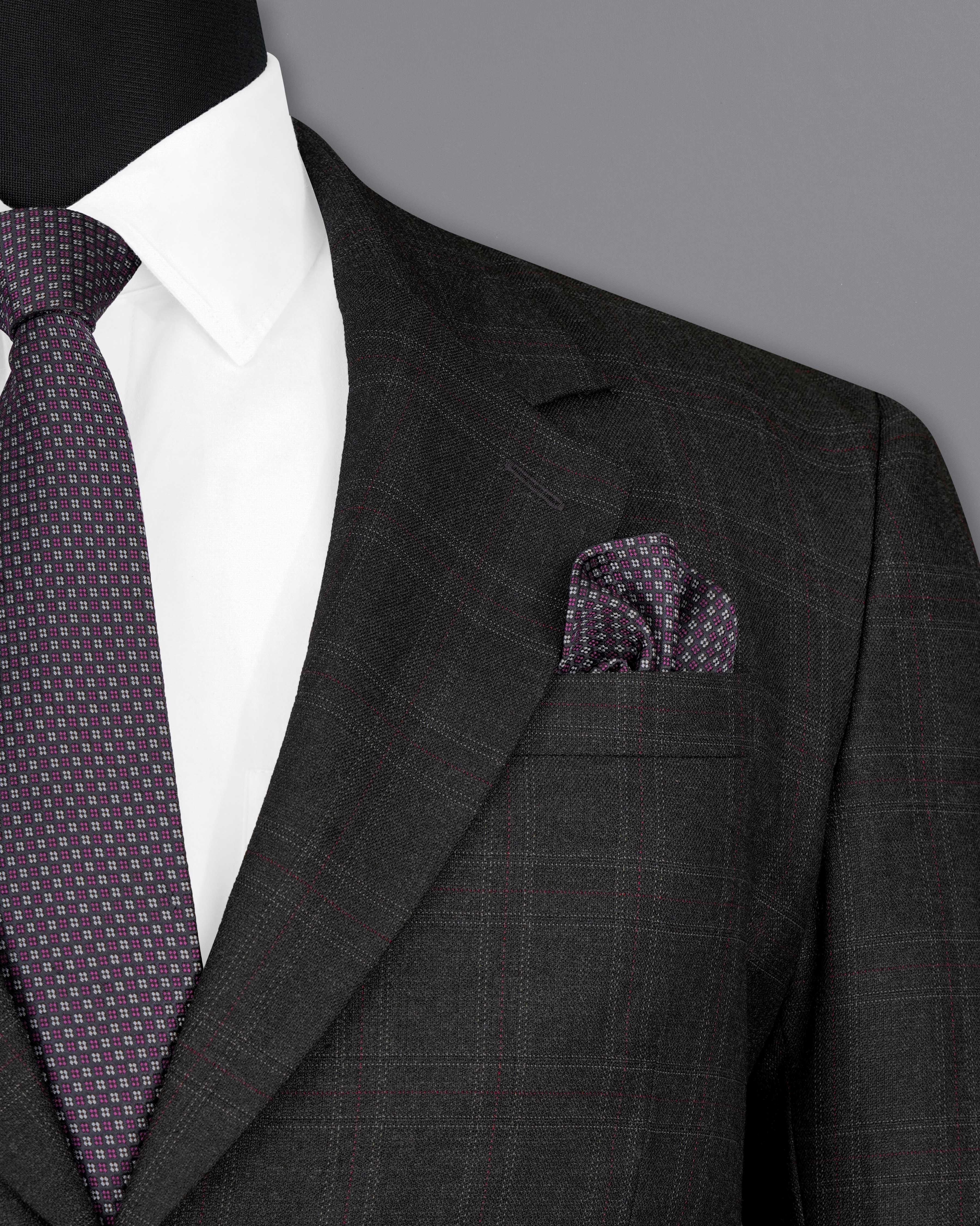 Nero Grey Subtle Plaid Single-Breasted Suit