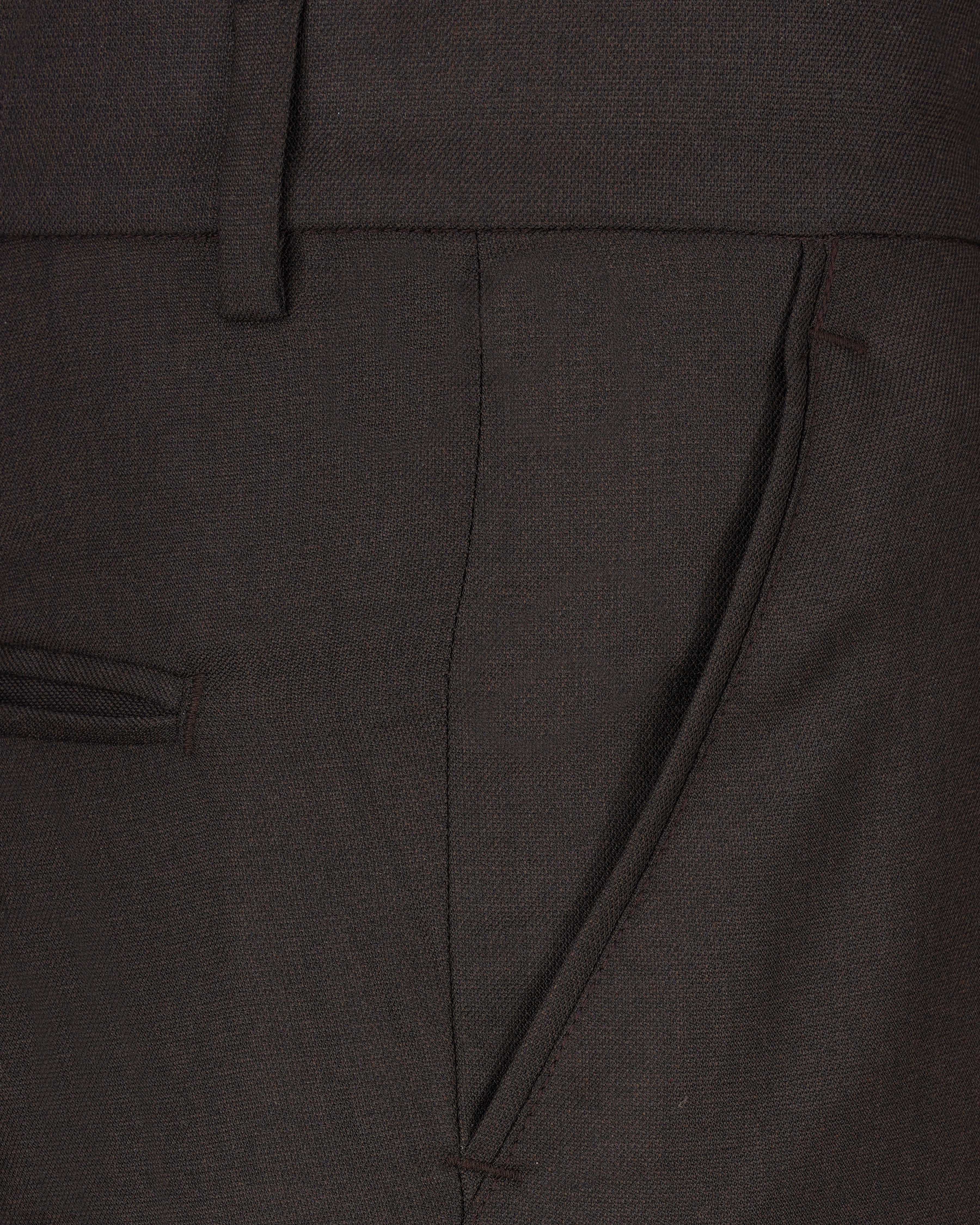 Baltic Sea Brown Cross Placket Bandhgala Suit