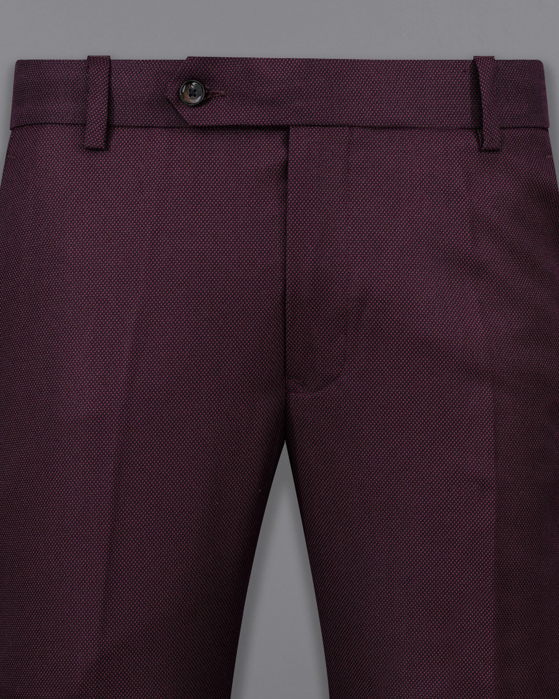 Eclipse Maroon Double Breasted Designer Suit with Belt Closure