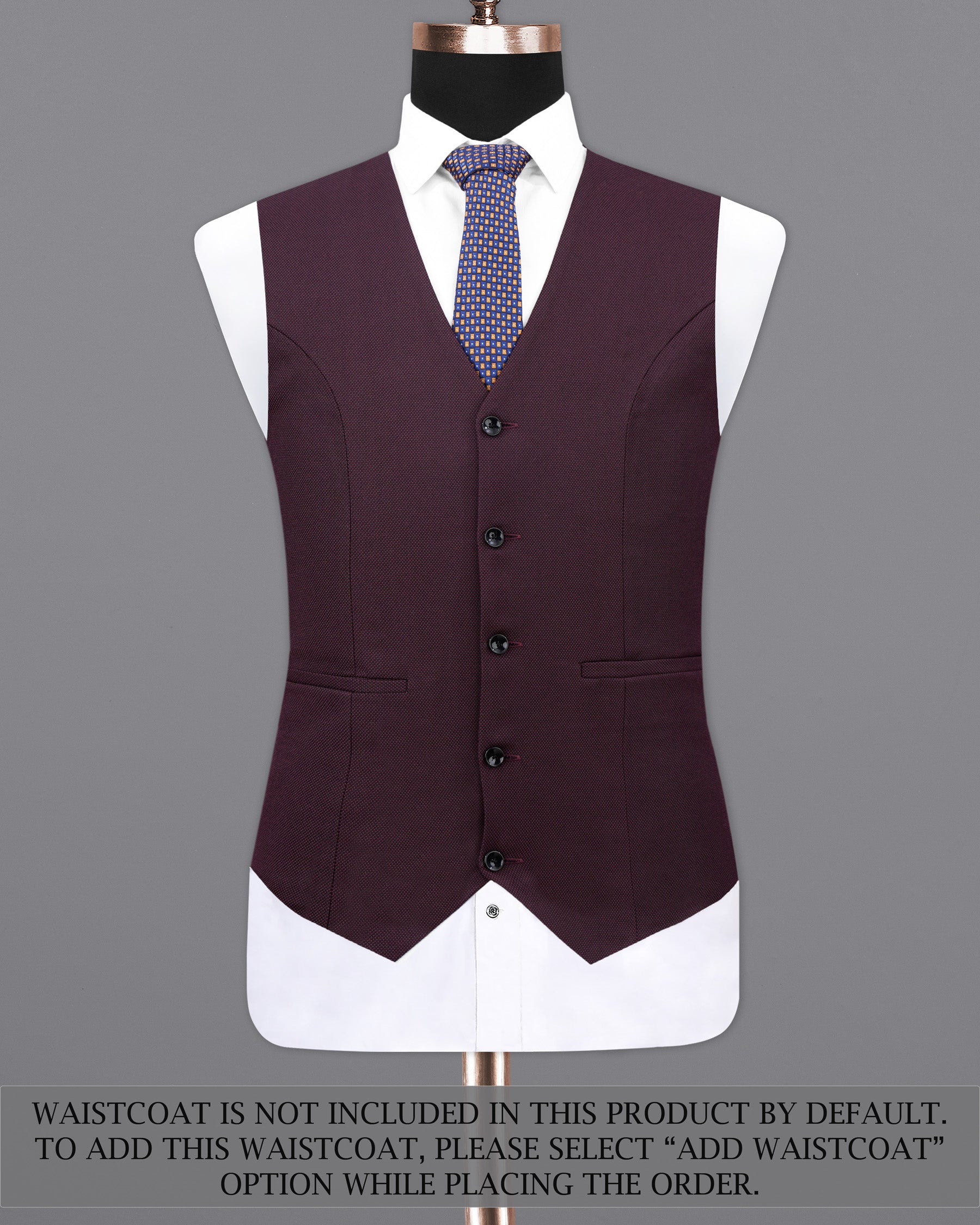 Eclipse Maroon Double Breasted Designer Suit with Belt Closure