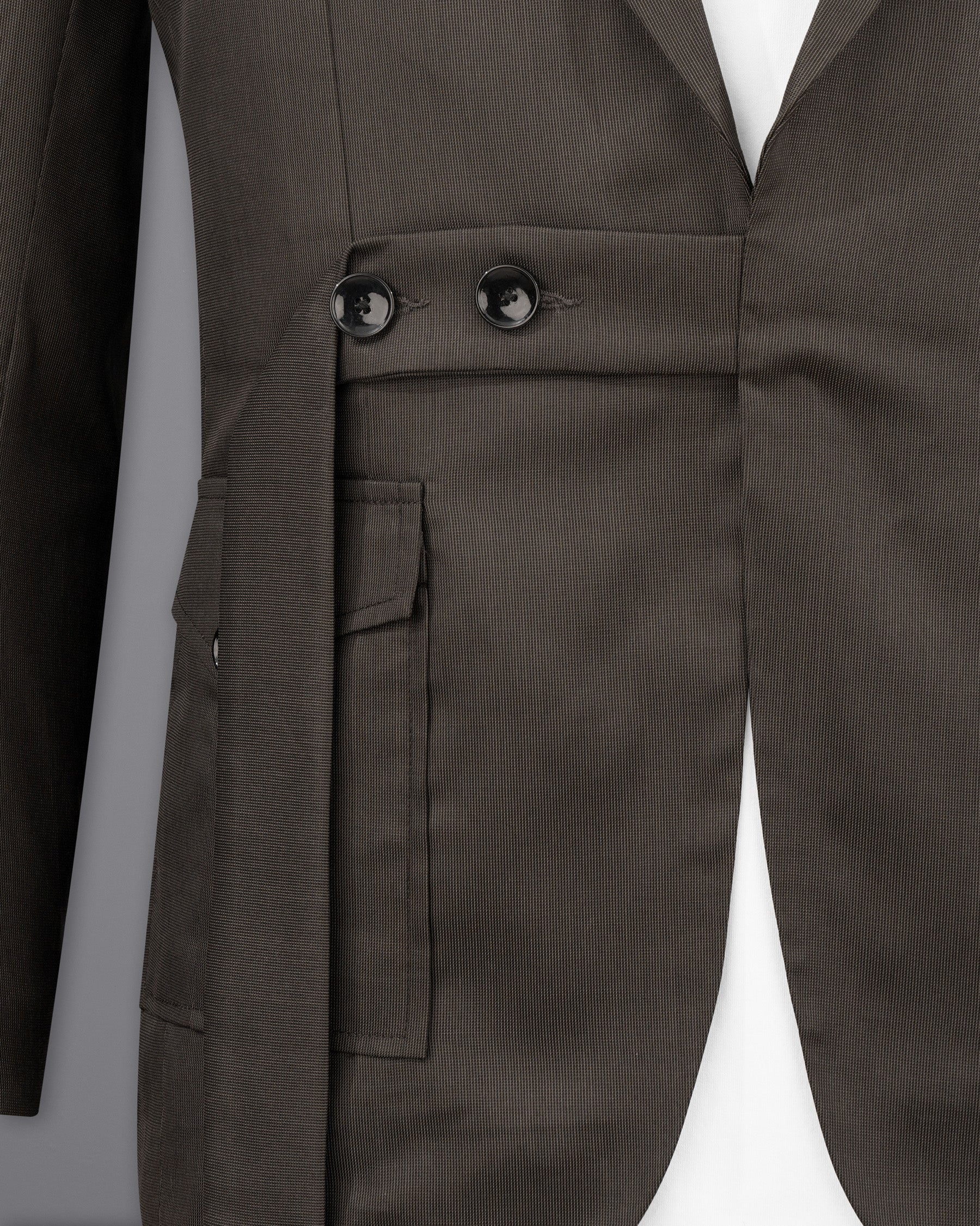 Kilamanjaro Brown Belt Closure Designer Suit