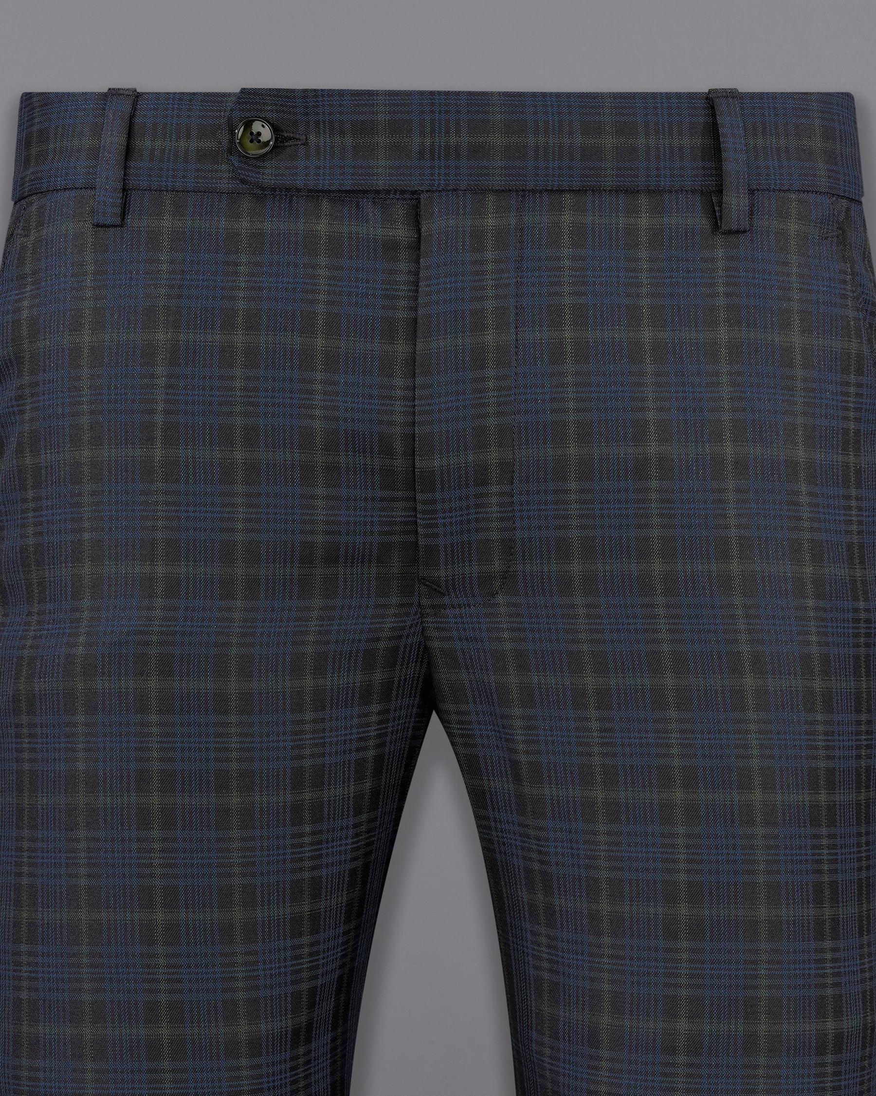 Fiord Navy Blue with Black Russian Plaid Double Breasted Sports Suit