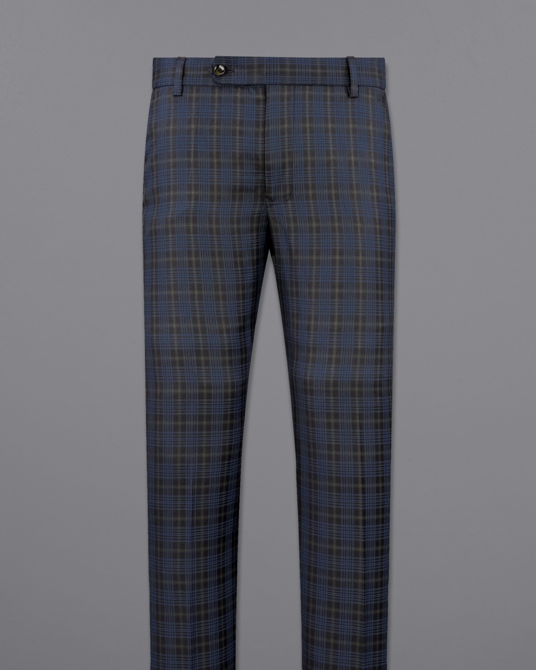 Fiord Navy Blue with Black Russian Plaid Double Breasted Sports Suit