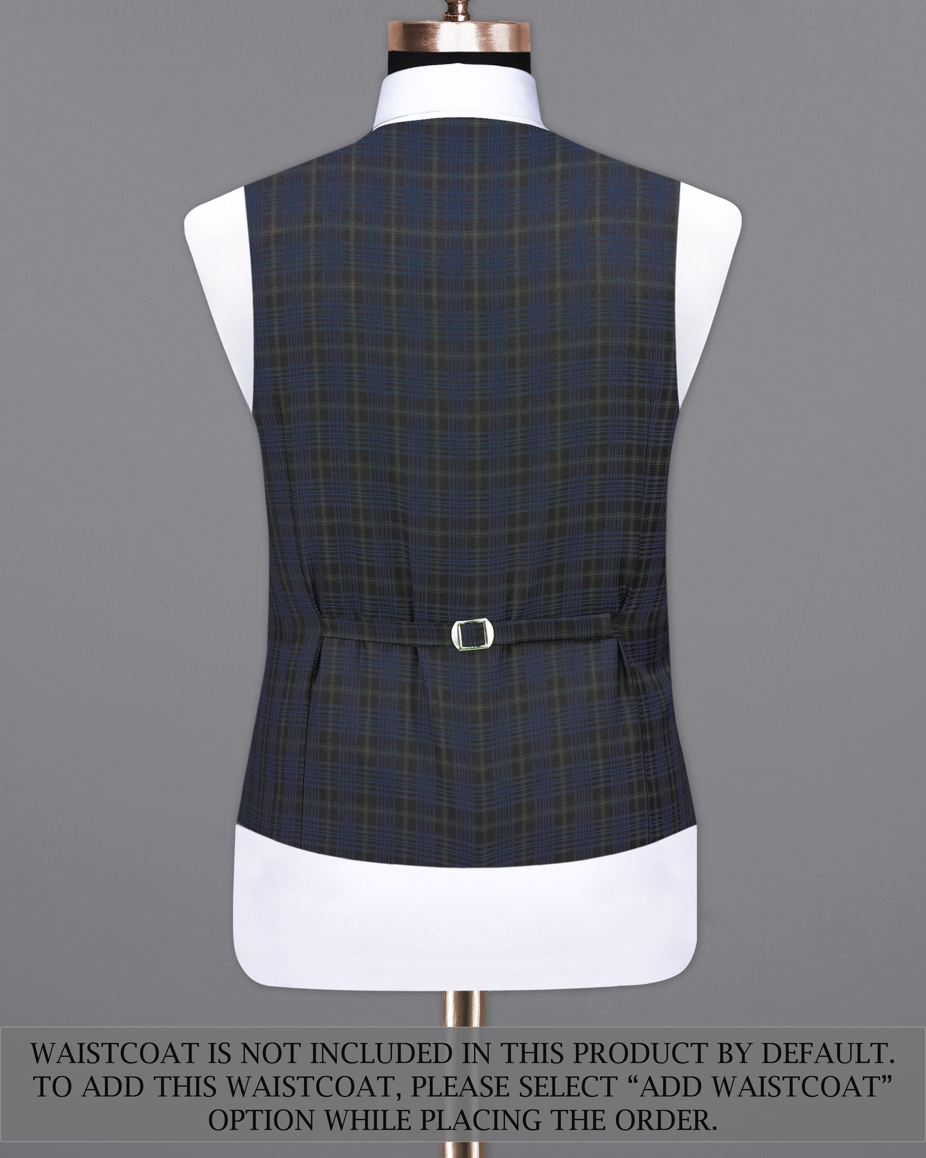 Fiord Navy Blue with Black Russian Plaid Double Breasted Sports Suit