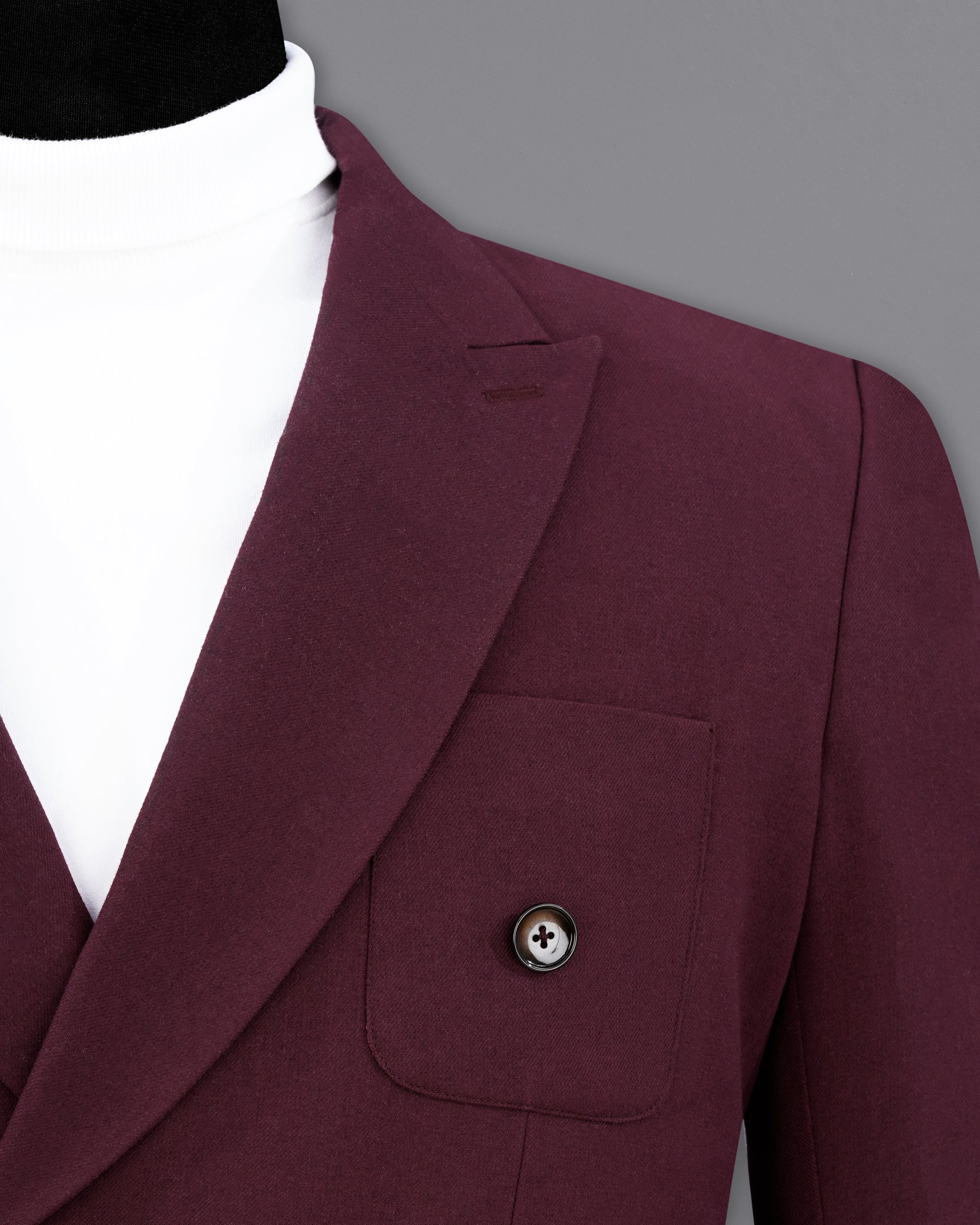 Wine Berry Wool Rich Double Breasted Sports Suit