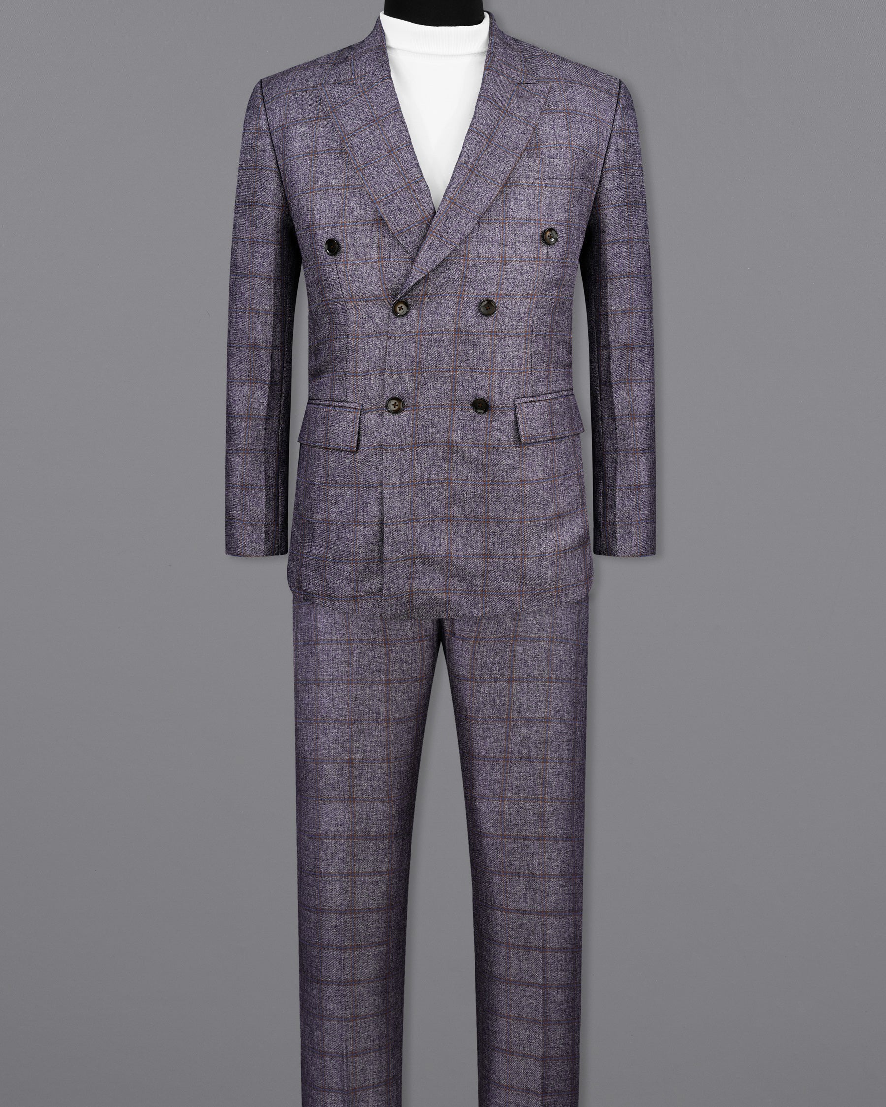 Mobster Gray Windowpane Double Breasted Suit  ST2153-DB-36, ST2153-DB-38, ST2153-DB-40, ST2153-DB-42, ST2153-DB-44, ST2153-DB-46, ST2153-DB-48, ST2153-DB-50, ST2153-DB-52, ST2153-DB-54, ST2153-DB-56, ST2153-DB-58, ST2153-DB-60
