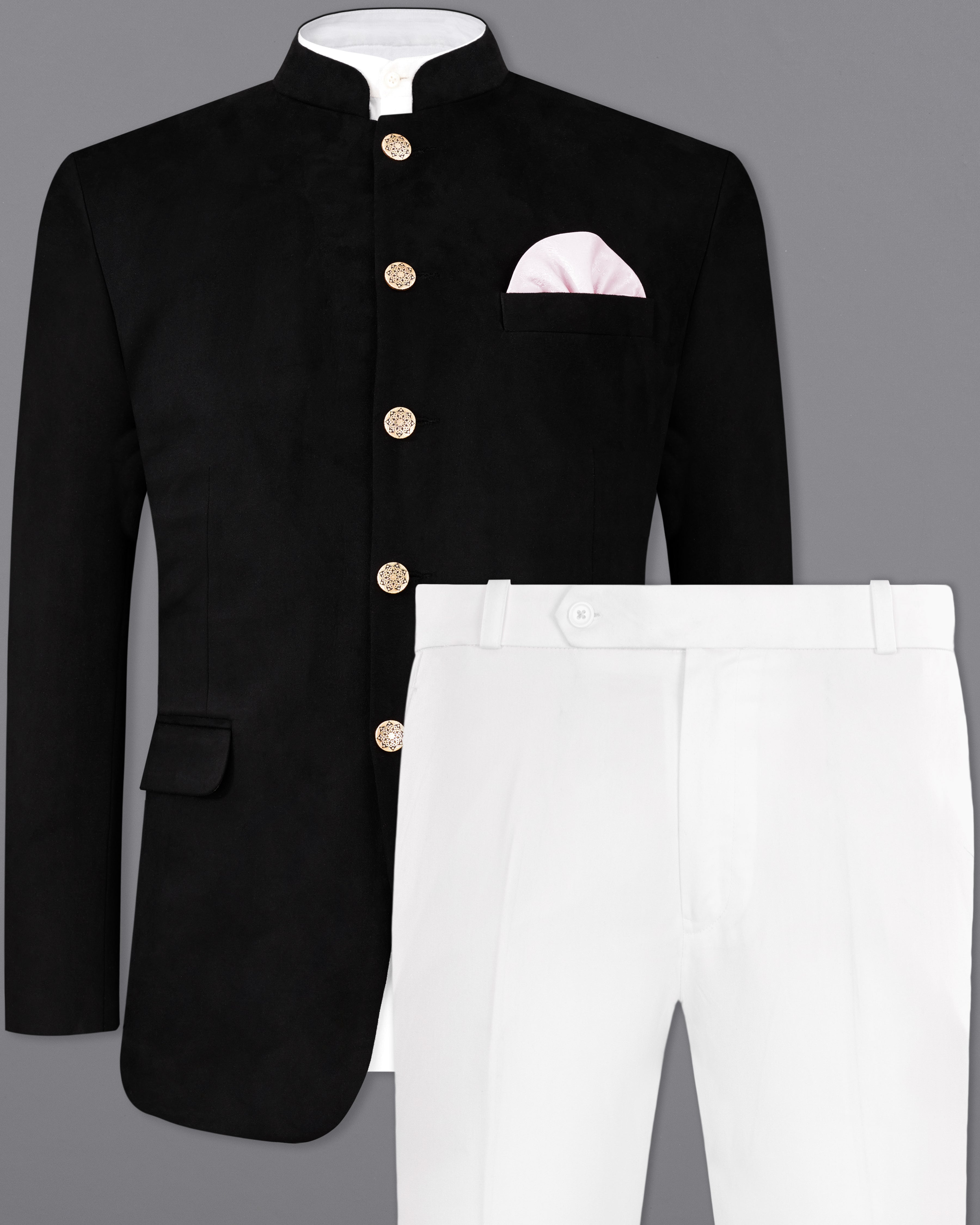 Jade Black Bandhgala Velvet Designer Suit ST2235-BG-36, ST2235-BG-38, ST2235-BG-40, ST2235-BG-42, ST2235-BG-44, ST2235-BG-46, ST2235-BG-48, ST2235-BG-50, ST2235-BG-52, ST2235-BG-54, ST2235-BG-56, ST2235-BG-58, ST2235-BG-60