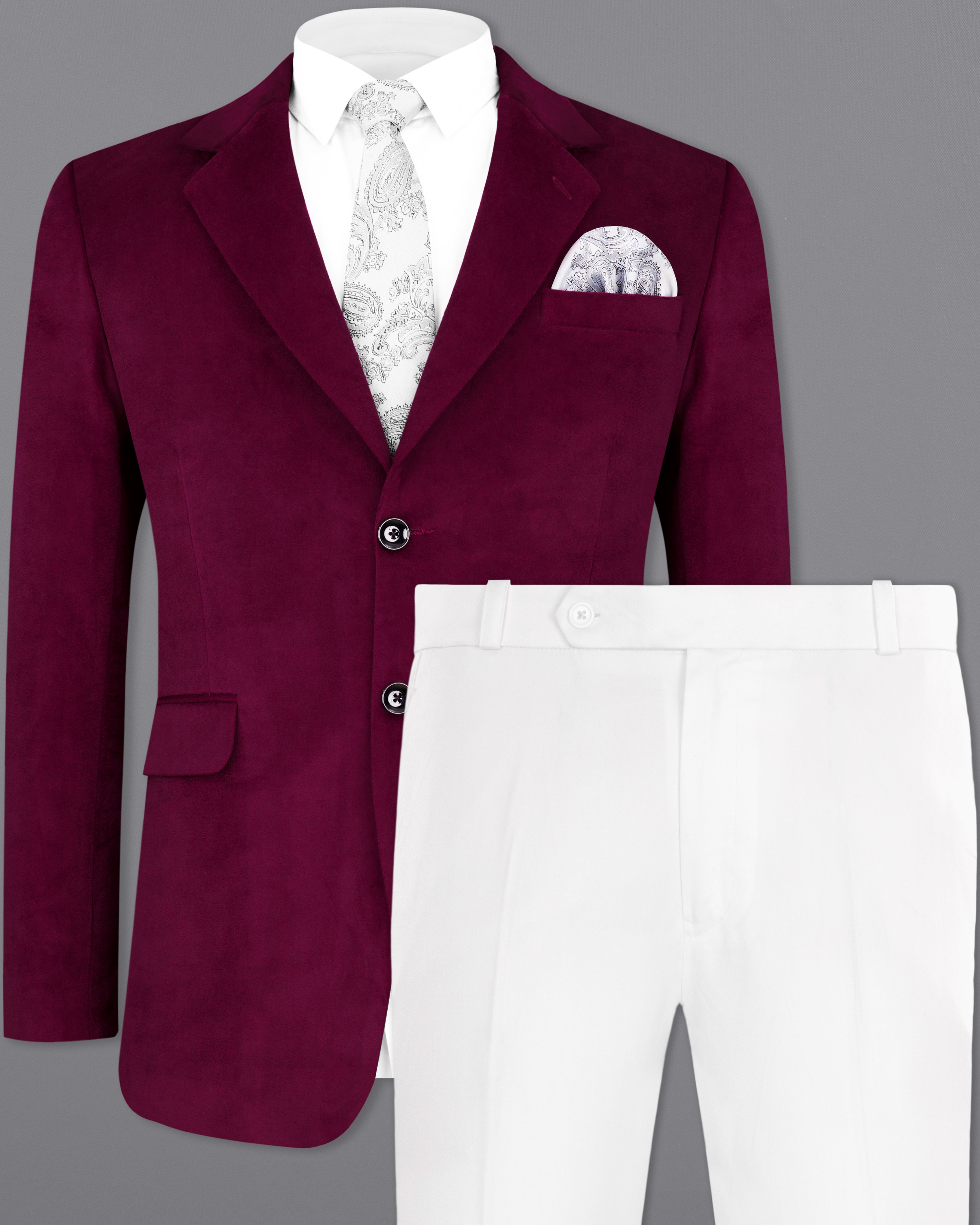 Barossa Maroon Single Breasted Velvet Designer Suit ST2239-SB-36, ST2239-SB-38, ST2239-SB-40, ST2239-SB-42, ST2239-SB-44, ST2239-SB-46, ST2239-SB-48, ST2239-SB-50, ST2239-SB-52, ST2239-SB-54, ST2239-SB-56, ST2239-SB-58, ST2239-SB-60