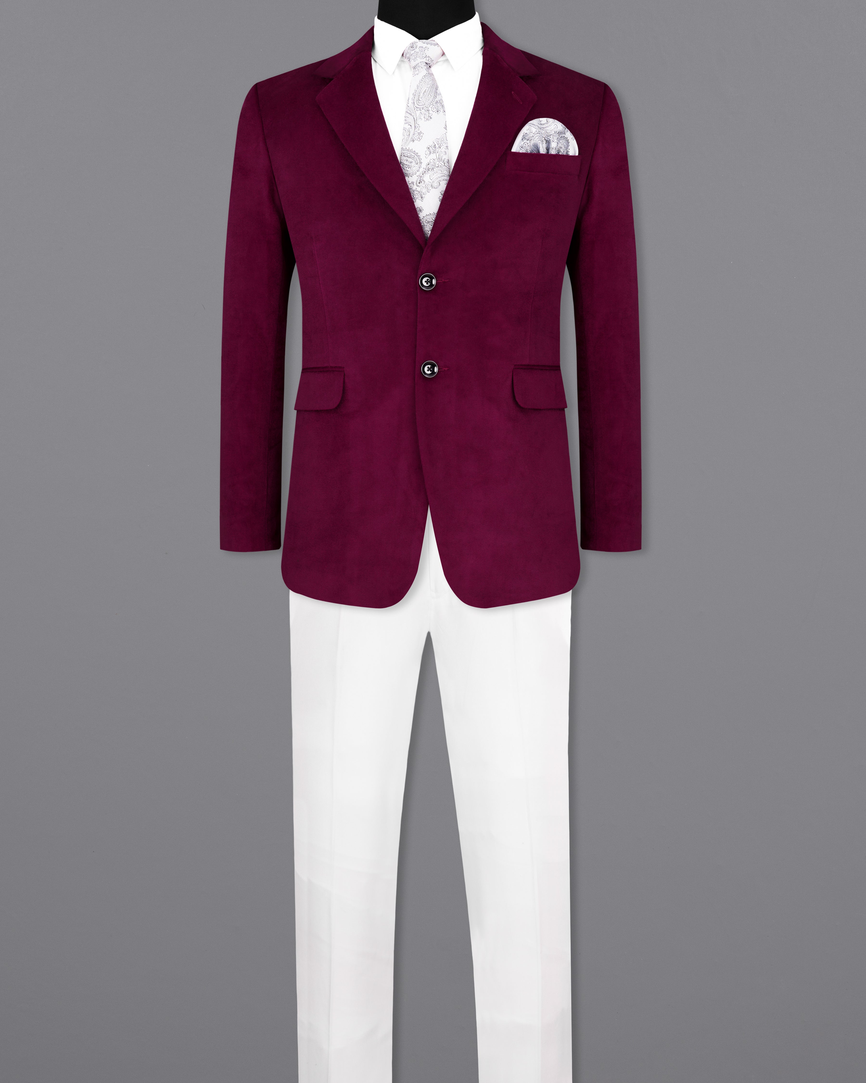 Barossa Maroon Single Breasted Velvet Designer Suit ST2239-SB-36, ST2239-SB-38, ST2239-SB-40, ST2239-SB-42, ST2239-SB-44, ST2239-SB-46, ST2239-SB-48, ST2239-SB-50, ST2239-SB-52, ST2239-SB-54, ST2239-SB-56, ST2239-SB-58, ST2239-SB-60