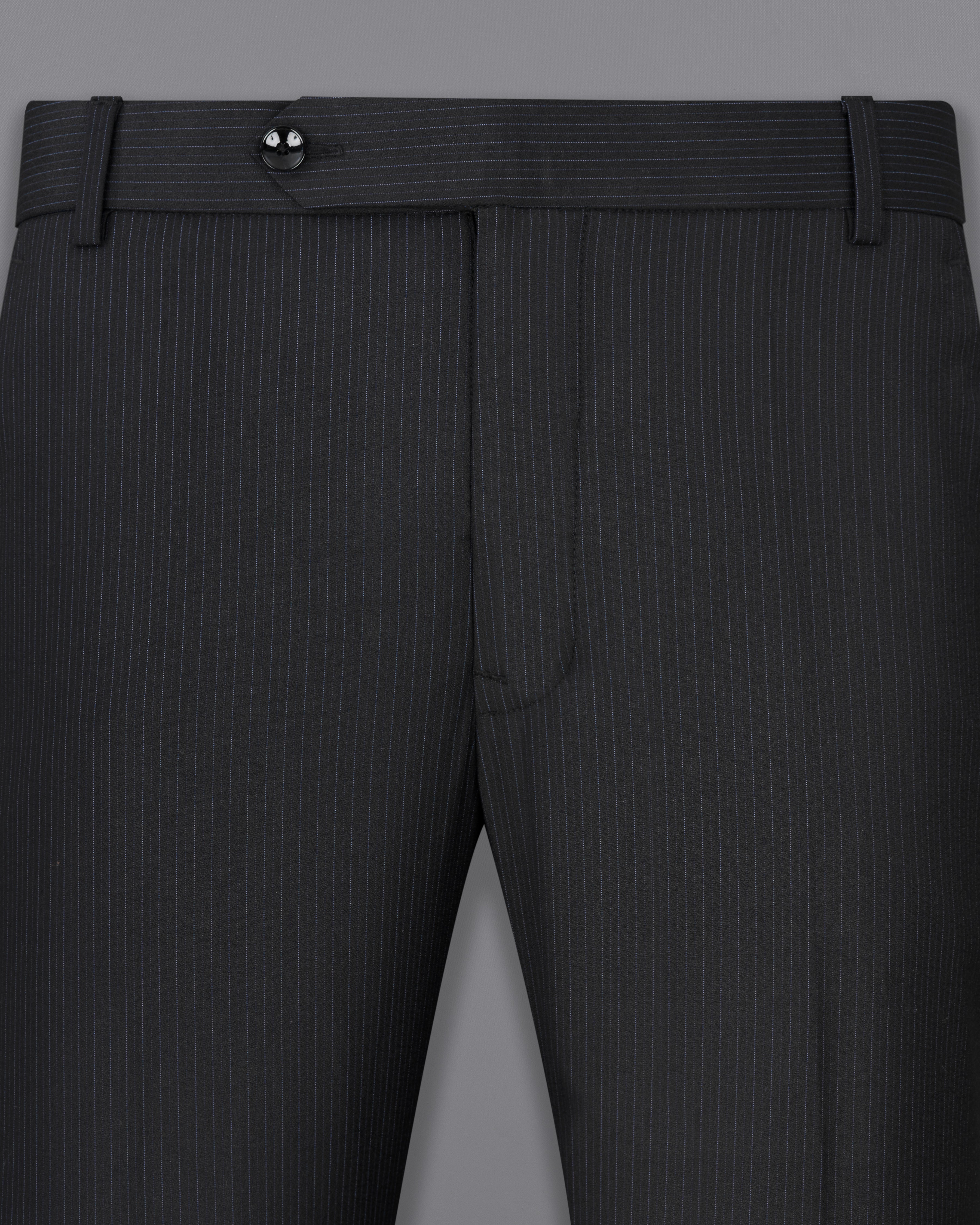 Mirage Black Striped Double Breasted Suit