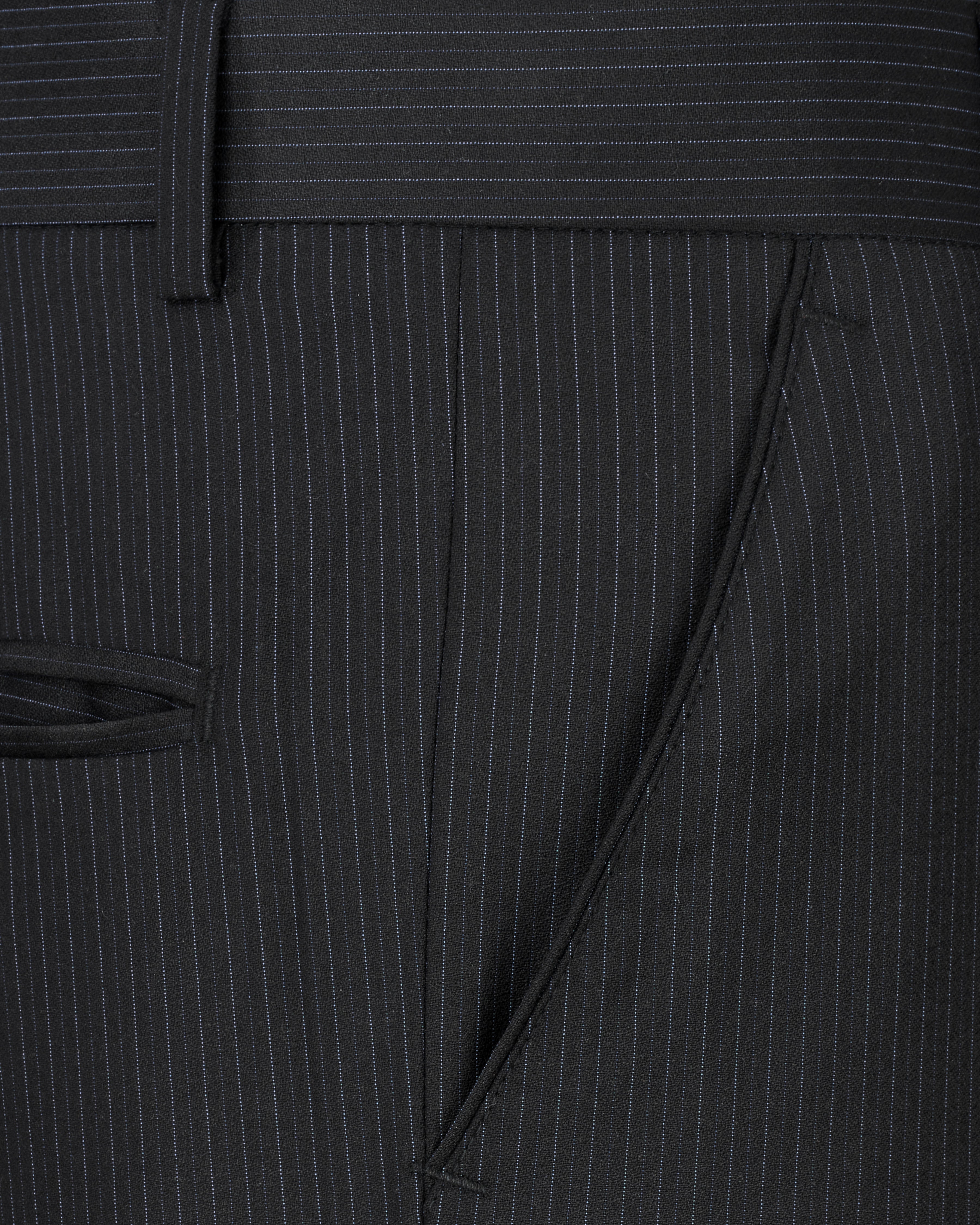 Mirage Black Striped Double Breasted Suit