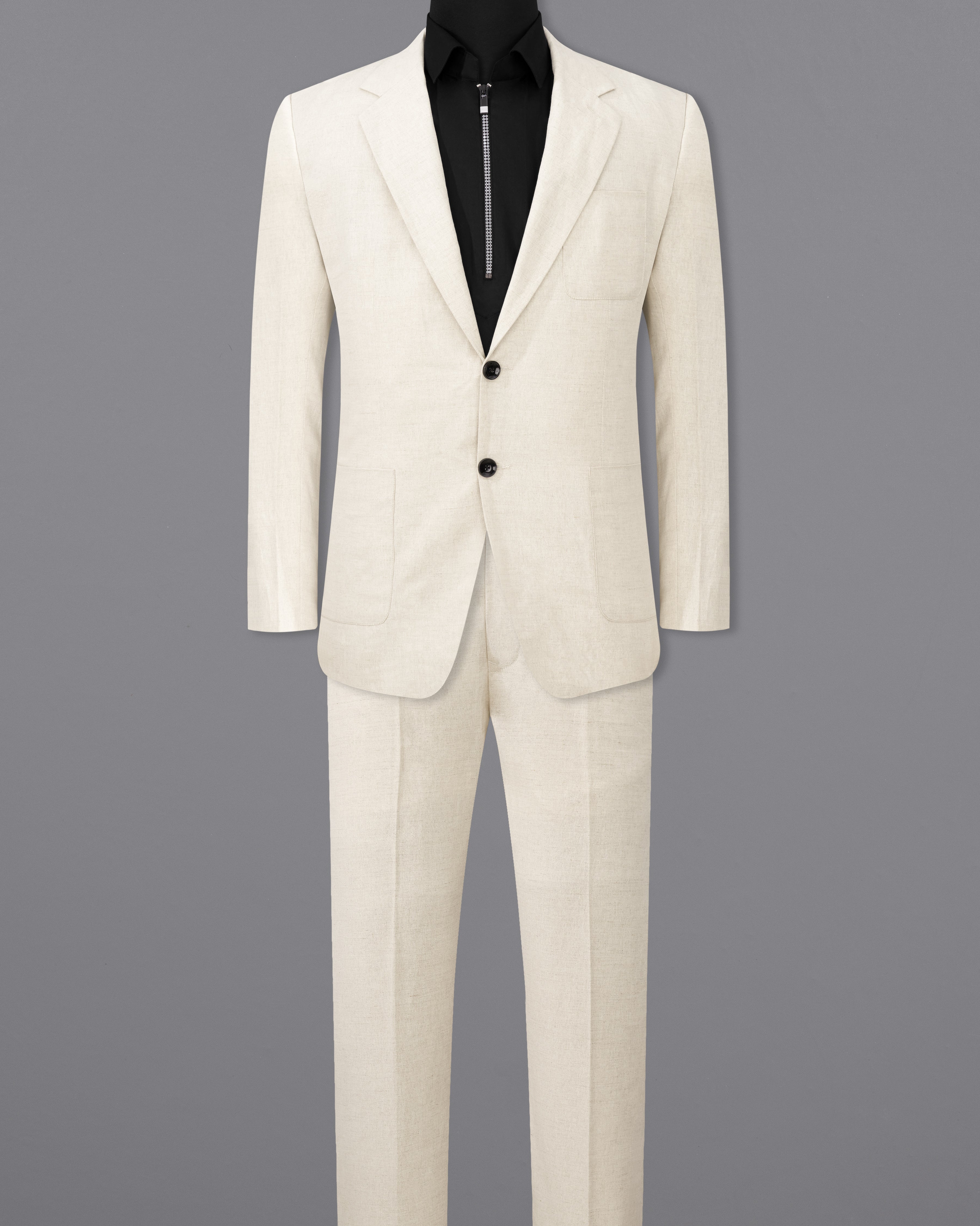 Coral Reef Cream Luxurious Linen Sports Suit