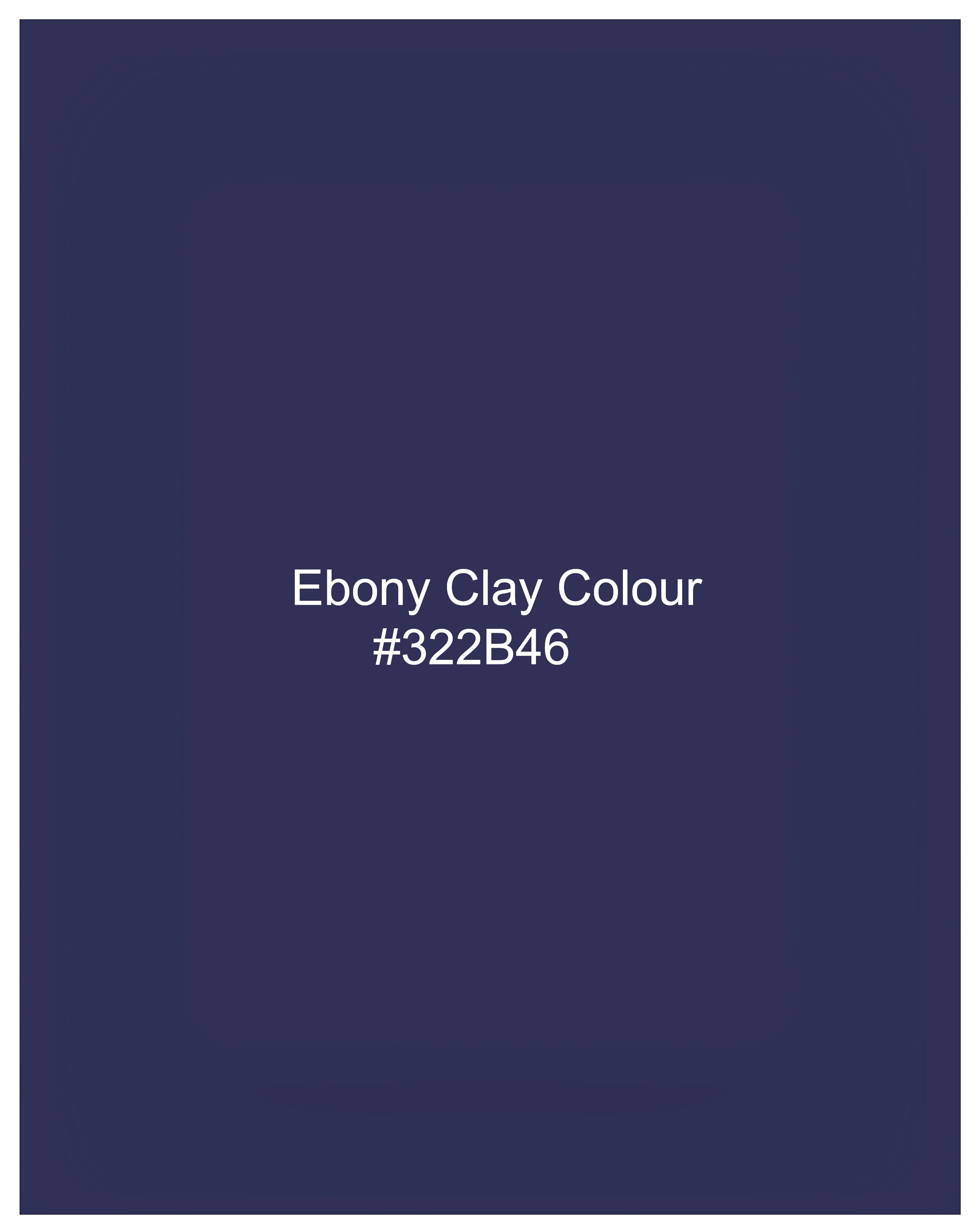 Ebony Clay Navy Blue Cross Placket Bandhgala Suit