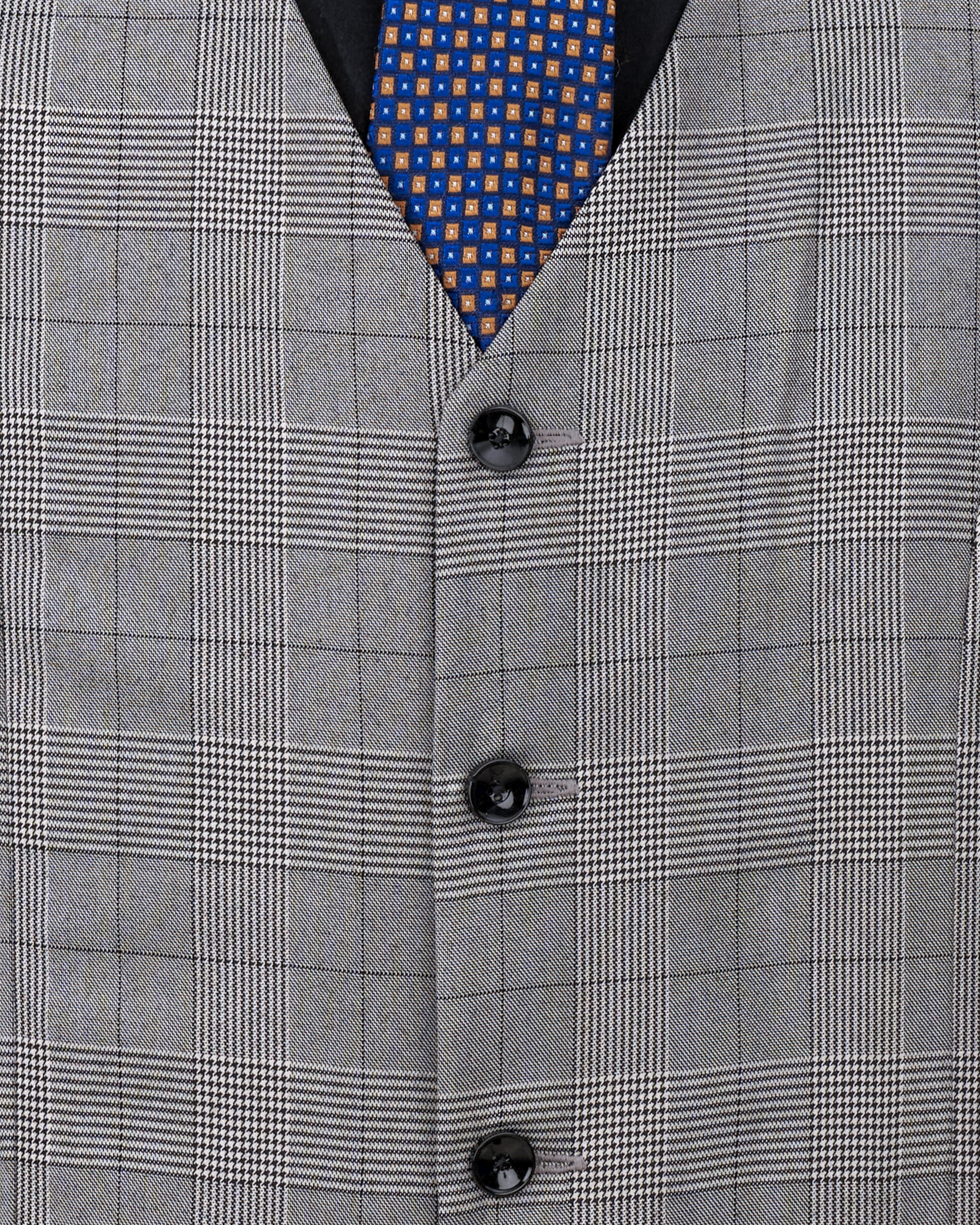 Storm Dust Gray Plaid Single Breasted Suit