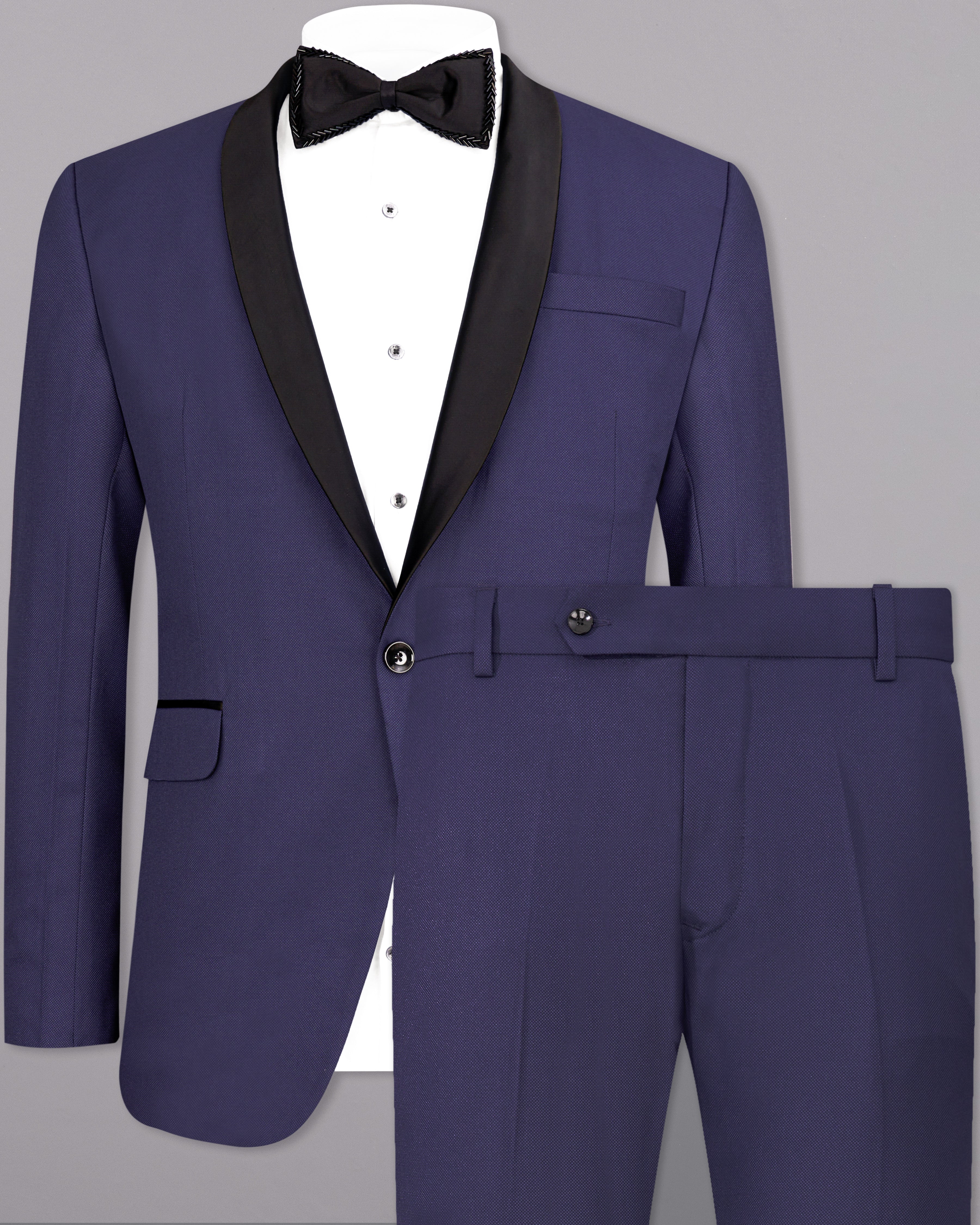 Ebony Clay Navy Blue Tuxedo Suit