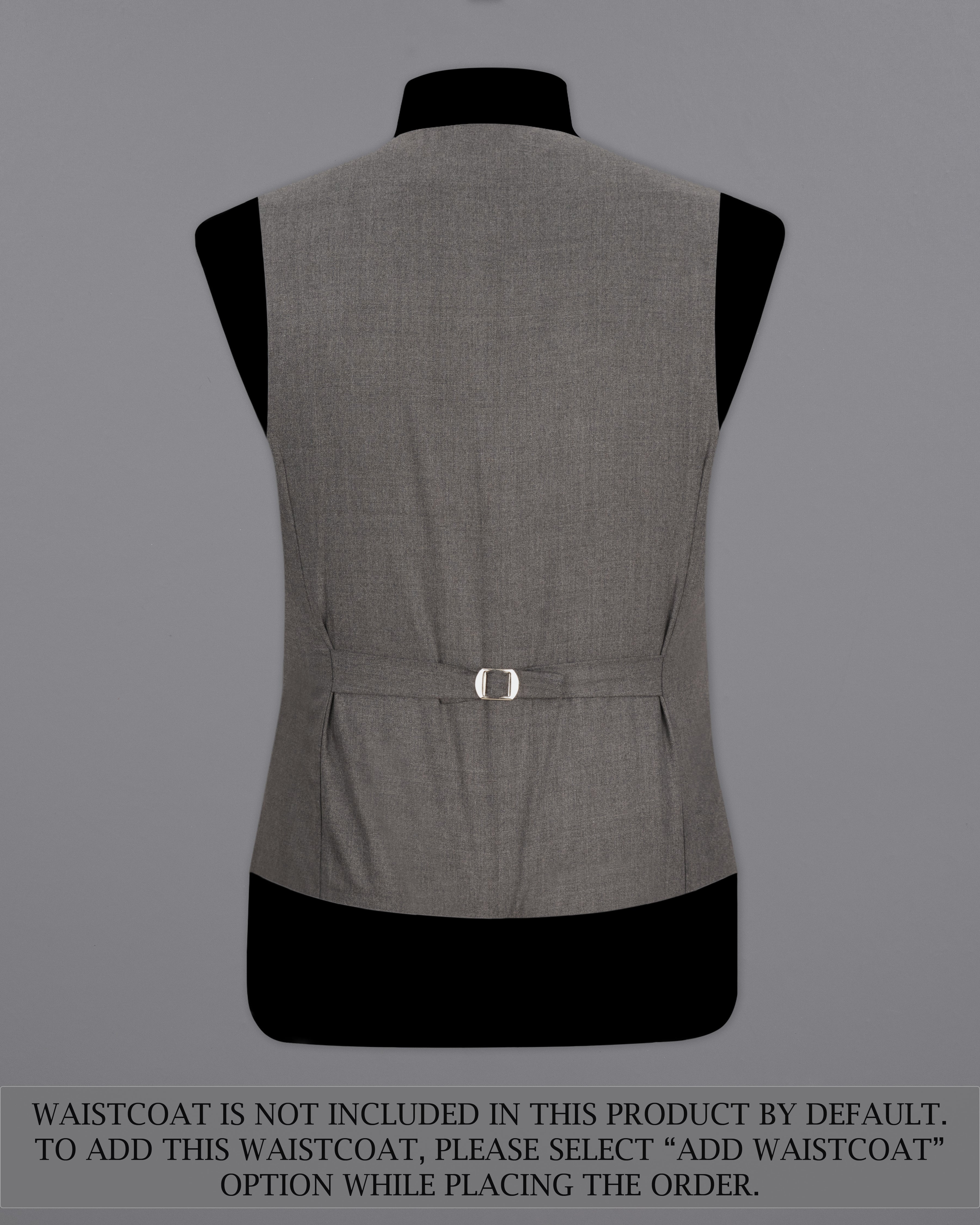 Tundora Grey Textured Premium Terry-Rayon Double-Breasted