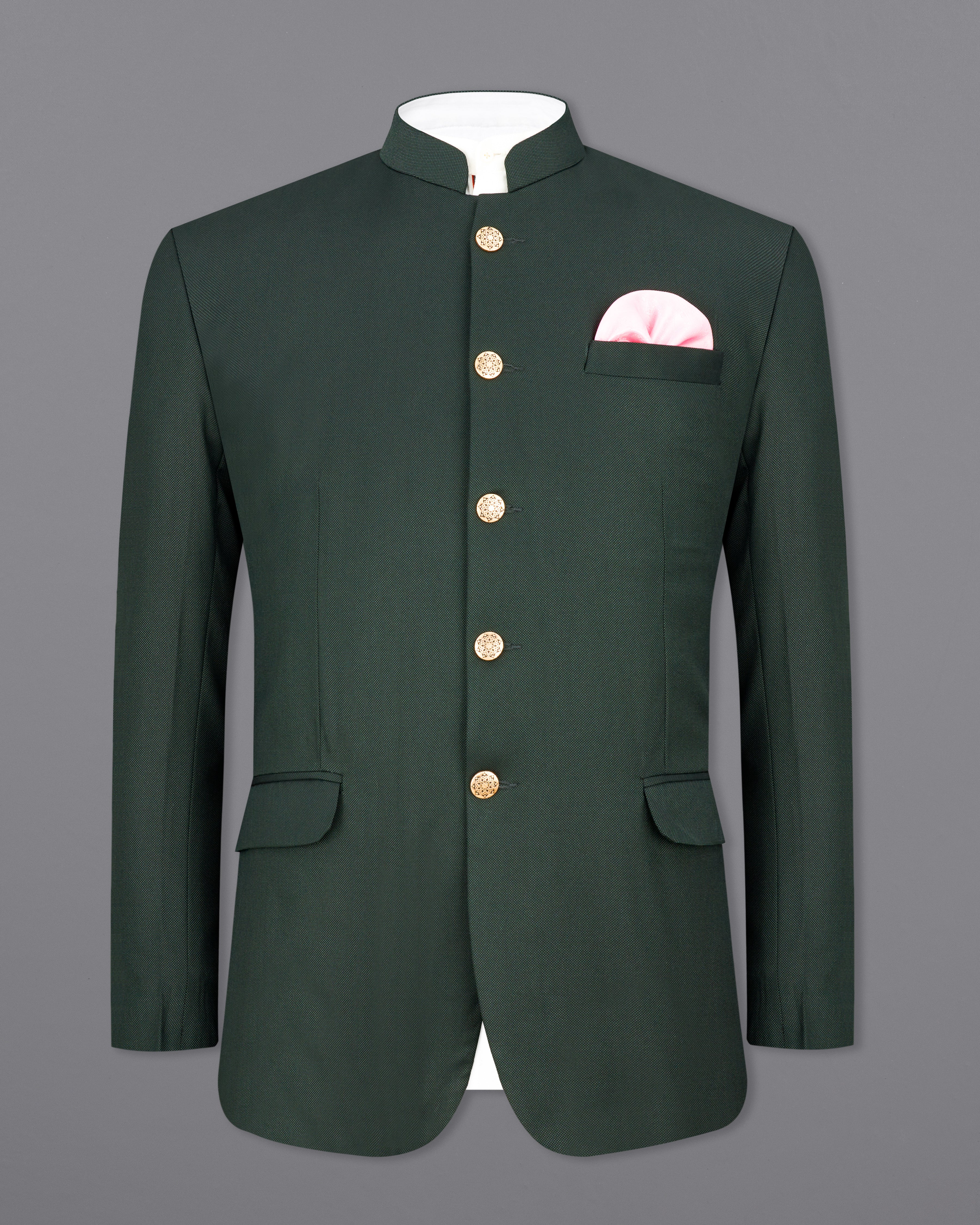 Heavy Metal Green Bandhgala Suit