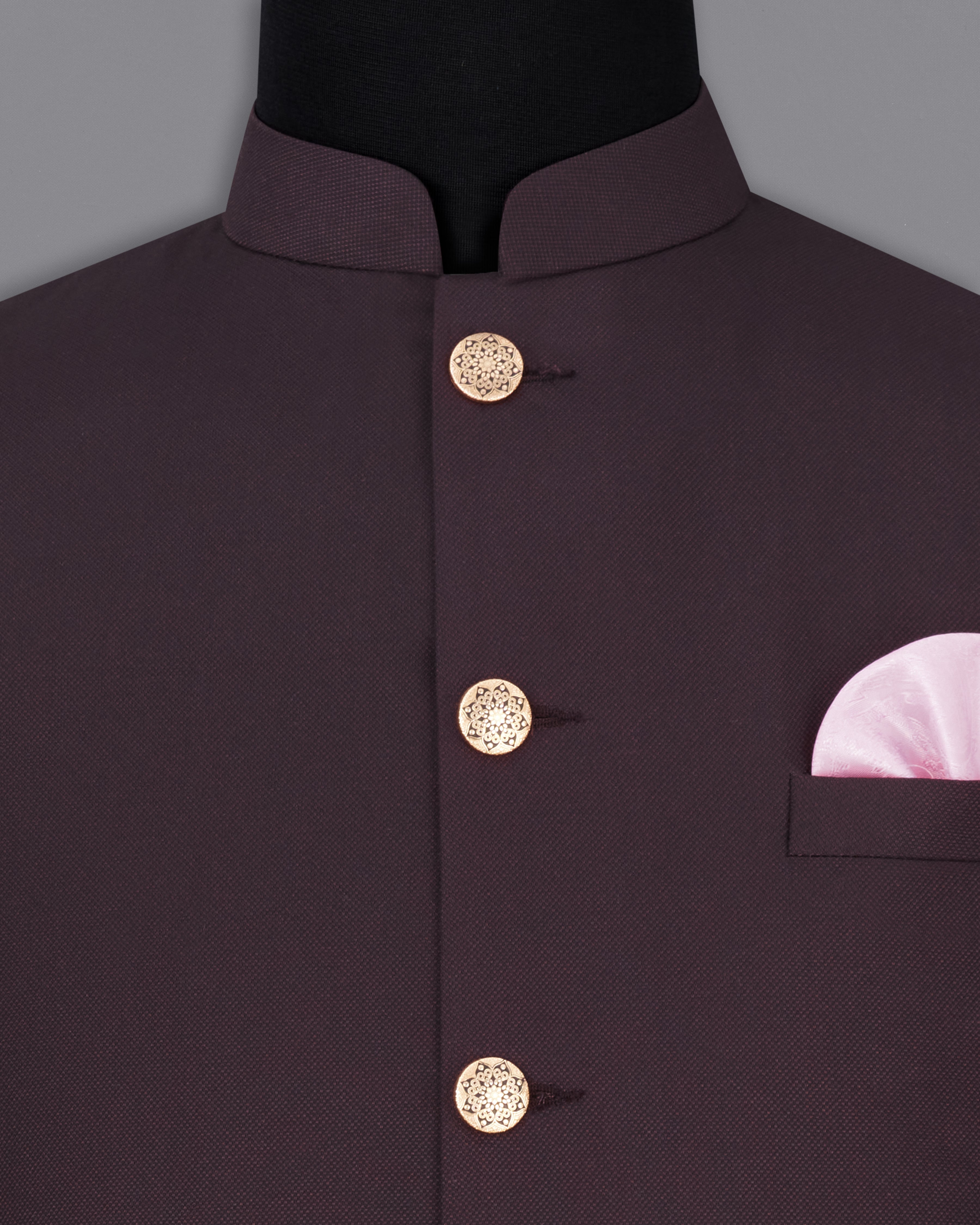 Aubergine Maroon Cross Buttoned Bandhgala Suit ST2291-CBG-36, ST2291-CBG-38, ST2291-CBG-40, ST2291-CBG-42, ST2291-CBG-44, ST2291-CBG-46, ST2291-CBG-48, ST2291-CBG-50, ST2291-CBG-52, ST2291-CBG-54, ST2291-CBG-56, ST2291-CBG-58, ST2291-CBG-60