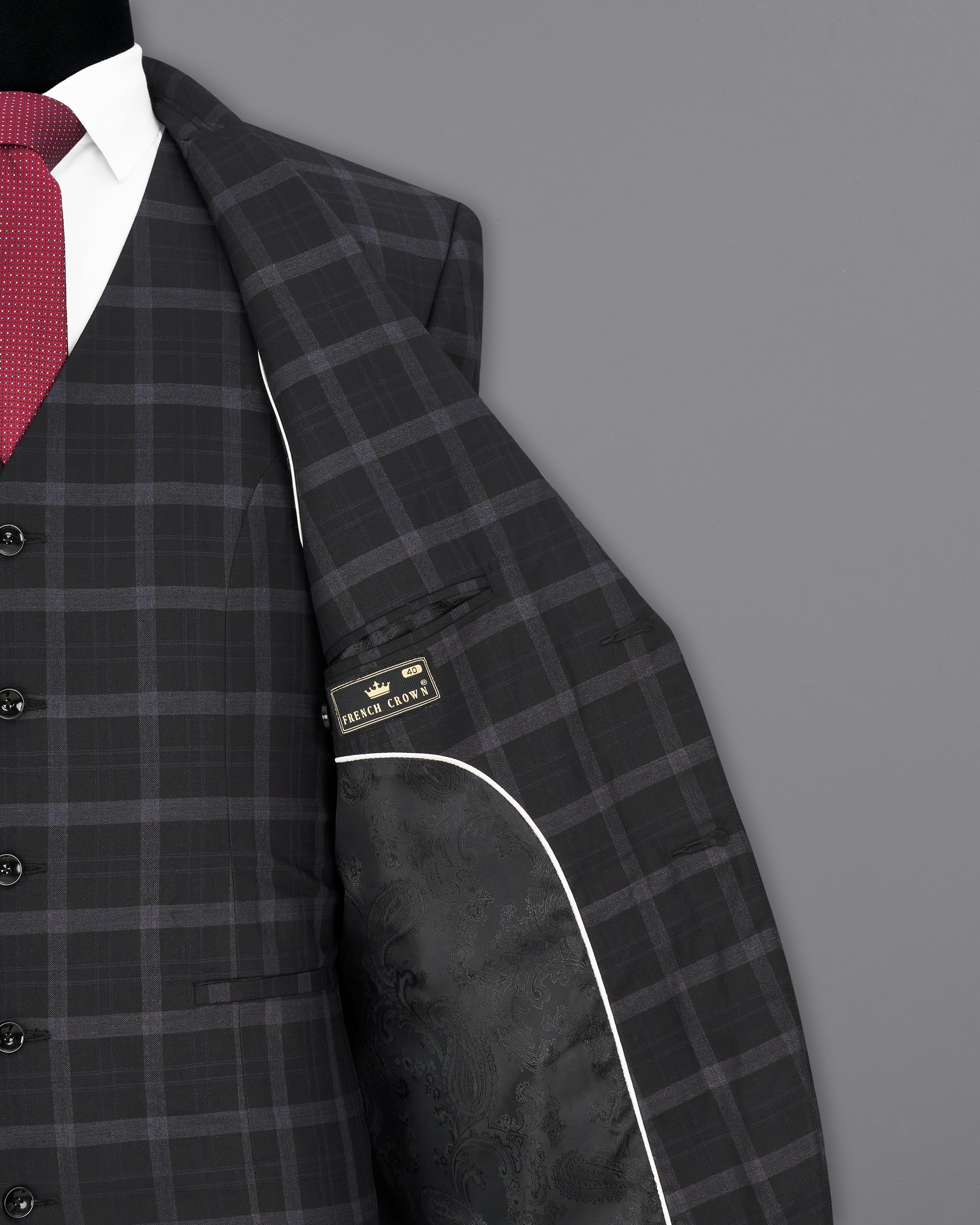 Bleached Cedar Black Plaid Single Breasted Suit ST2294-SB-36, ST2294-SB-38, ST2294-SB-40, ST2294-SB-42, ST2294-SB-44, ST2294-SB-46, ST2294-SB-48, ST2294-SB-50, ST2294-SB-52, ST2294-SB-54, ST2294-SB-56, ST2294-SB-58, ST2294-SB-60