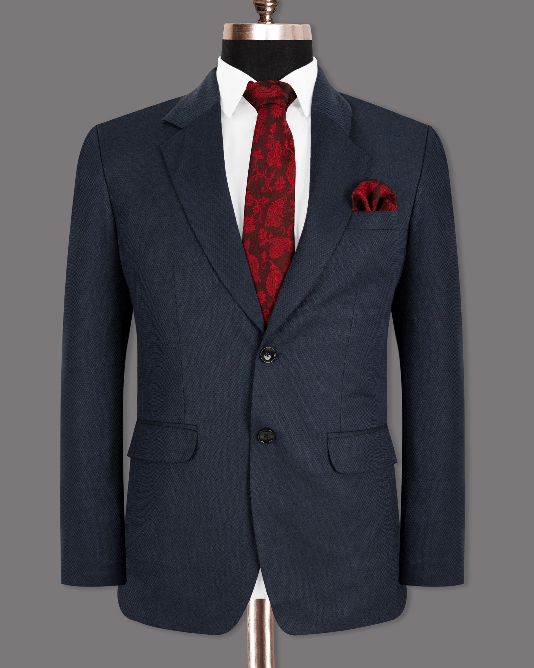 Royal Blue Diamond Textured Suit