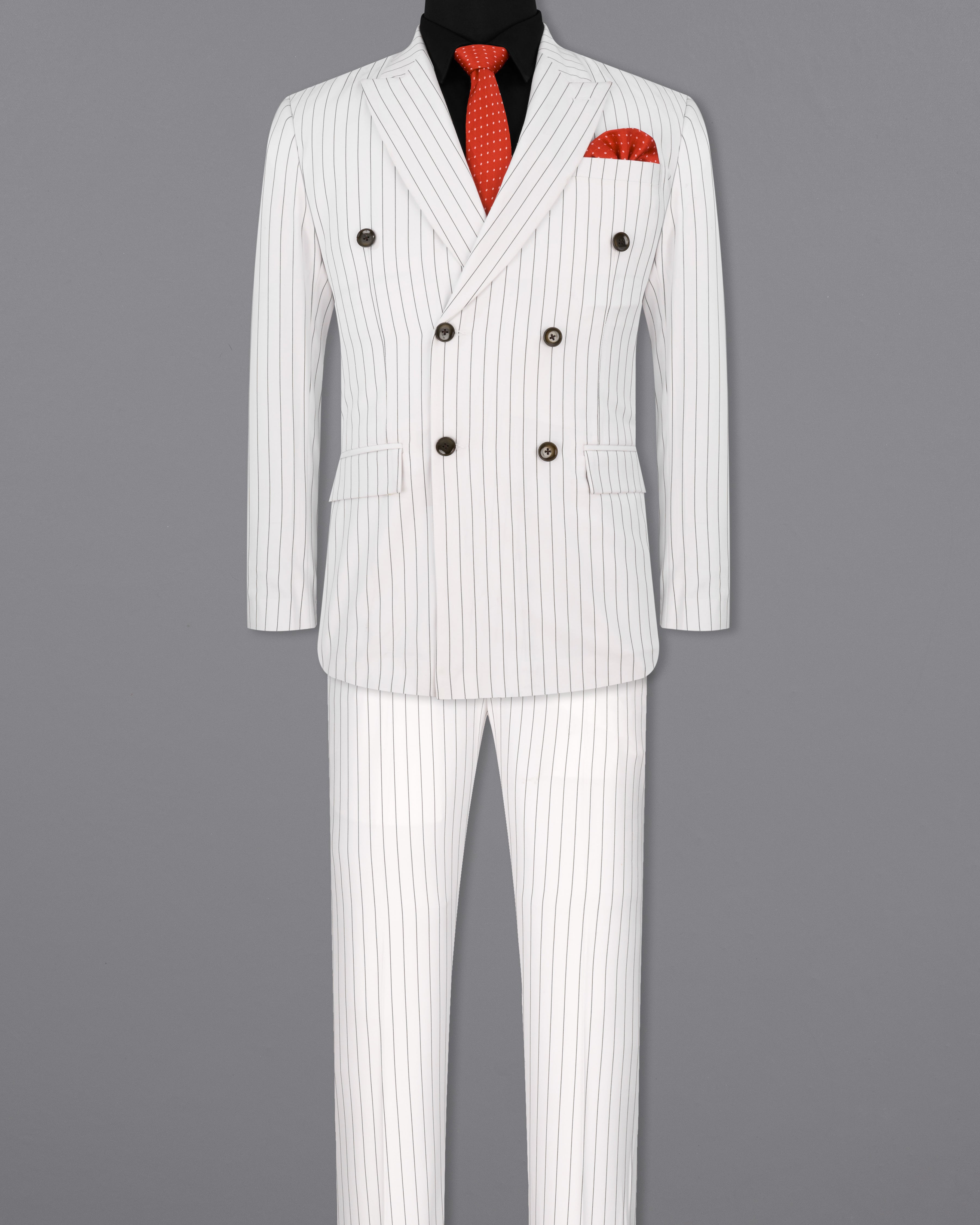 Bright White Striped Double Breasted Suit ST2303-DB-36, ST2303-DB-38, ST2303-DB-40, ST2303-DB-42, ST2303-DB-44, ST2303-DB-46, ST2303-DB-48, ST2303-DB-50, ST2303-DB-52, ST2303-DB-54, ST2303-DB-56, ST2303-DB-58, ST2303-DB-60