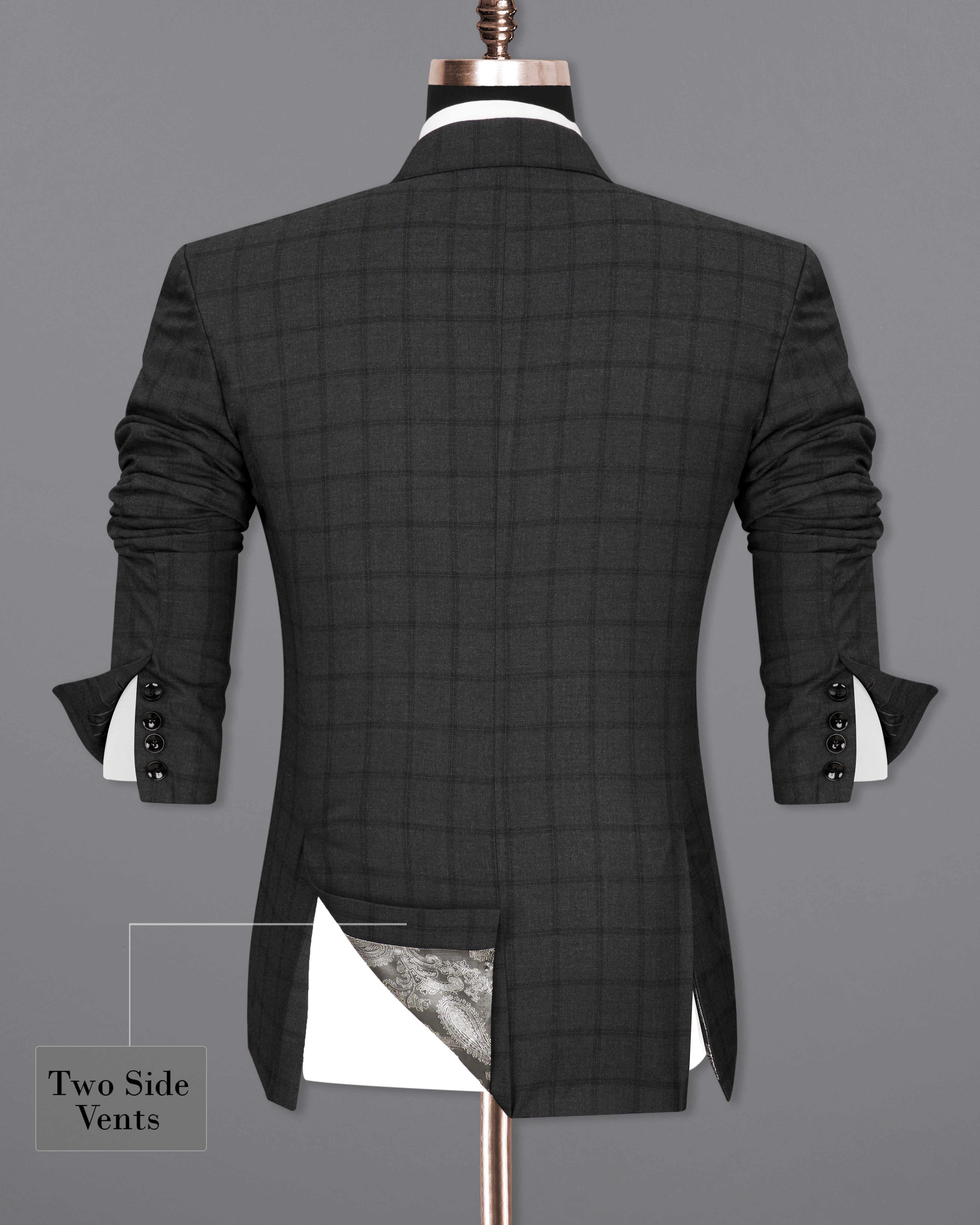 Baltic Black Windowpane Single Breasted Suit ST2311-SB-36, ST2311-SB-38, ST2311-SB-40, ST2311-SB-42, ST2311-SB-44, ST2311-SB-46, ST2311-SB-48, ST2311-SB-50, ST2311-SB-52, ST2311-SB-54, ST2311-SB-56, ST2311-SB-58, ST2311-SB-60