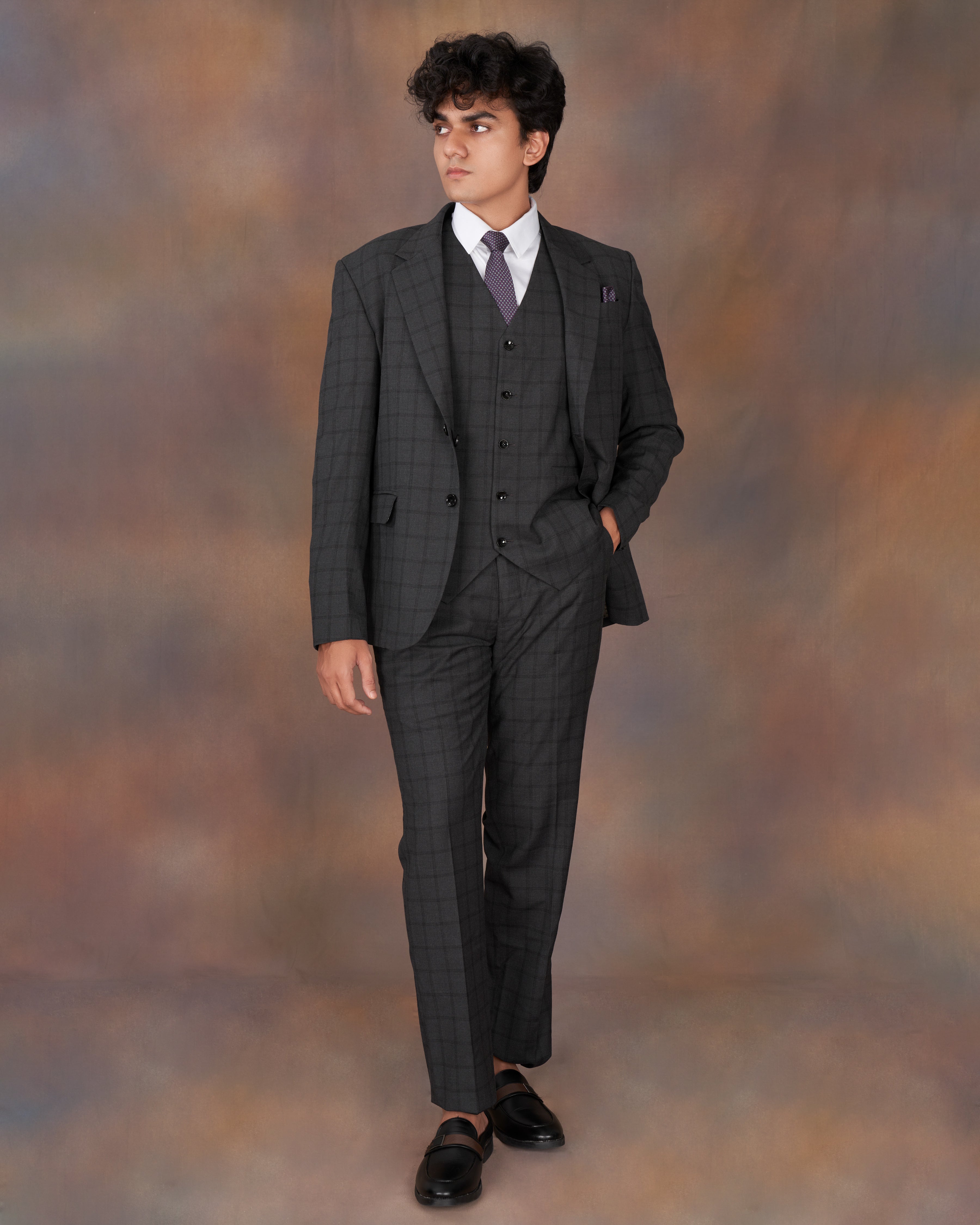 Baltic Black Windowpane Single Breasted Suit ST2311-SB-36, ST2311-SB-38, ST2311-SB-40, ST2311-SB-42, ST2311-SB-44, ST2311-SB-46, ST2311-SB-48, ST2311-SB-50, ST2311-SB-52, ST2311-SB-54, ST2311-SB-56, ST2311-SB-58, ST2311-SB-60