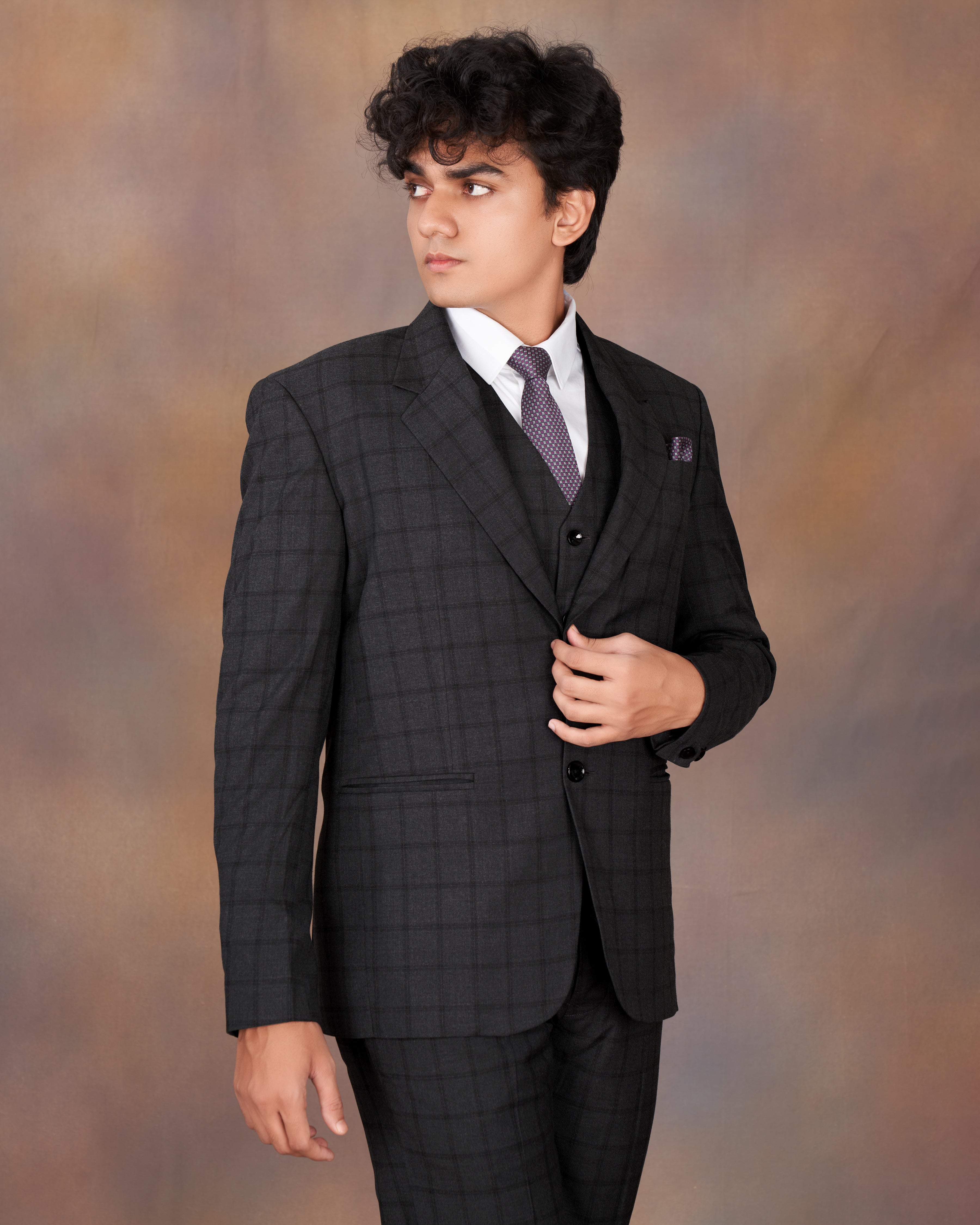 Baltic Black Windowpane Single Breasted Suit ST2311-SB-36, ST2311-SB-38, ST2311-SB-40, ST2311-SB-42, ST2311-SB-44, ST2311-SB-46, ST2311-SB-48, ST2311-SB-50, ST2311-SB-52, ST2311-SB-54, ST2311-SB-56, ST2311-SB-58, ST2311-SB-60