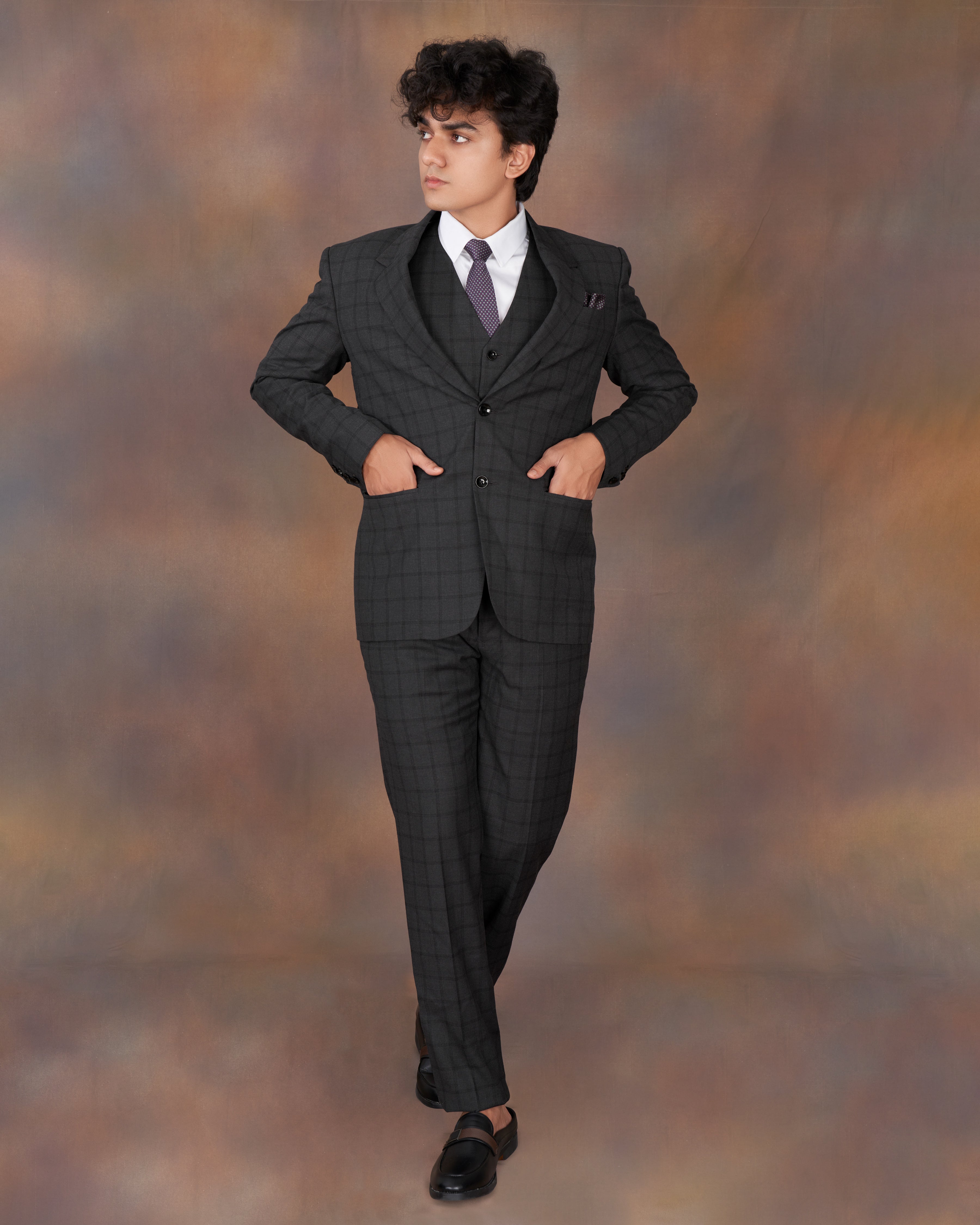 Baltic Black Windowpane Single Breasted Suit ST2311-SB-36, ST2311-SB-38, ST2311-SB-40, ST2311-SB-42, ST2311-SB-44, ST2311-SB-46, ST2311-SB-48, ST2311-SB-50, ST2311-SB-52, ST2311-SB-54, ST2311-SB-56, ST2311-SB-58, ST2311-SB-60