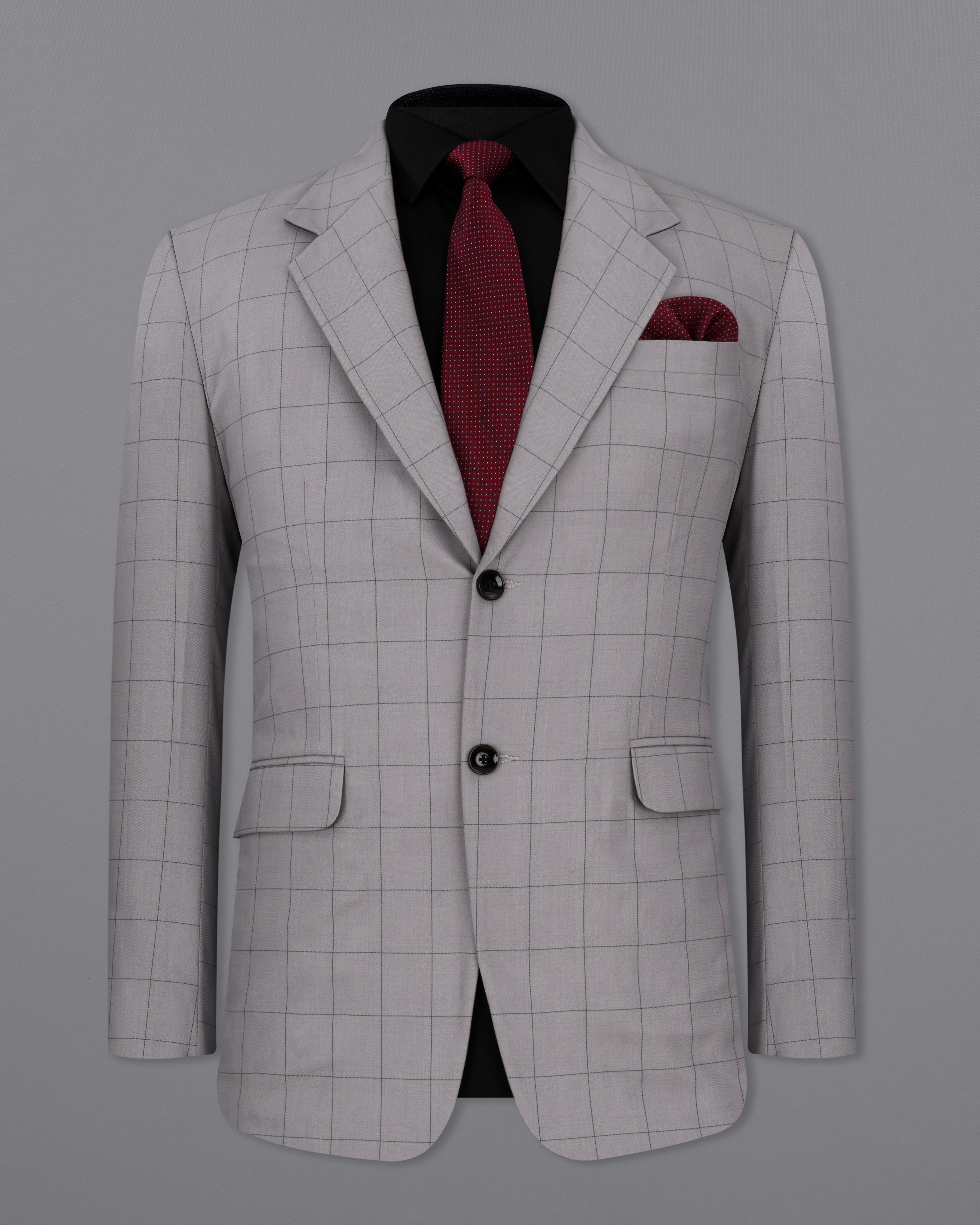 Regent Gray Windowpane Single Breasted Suit ST2312-SB-36, ST2312-SB-38, ST2312-SB-40, ST2312-SB-42, ST2312-SB-44, ST2312-SB-46, ST2312-SB-48, ST2312-SB-50, ST2312-SB-52, ST2312-SB-54, ST2312-SB-56, ST2312-SB-58, ST2312-SB-60