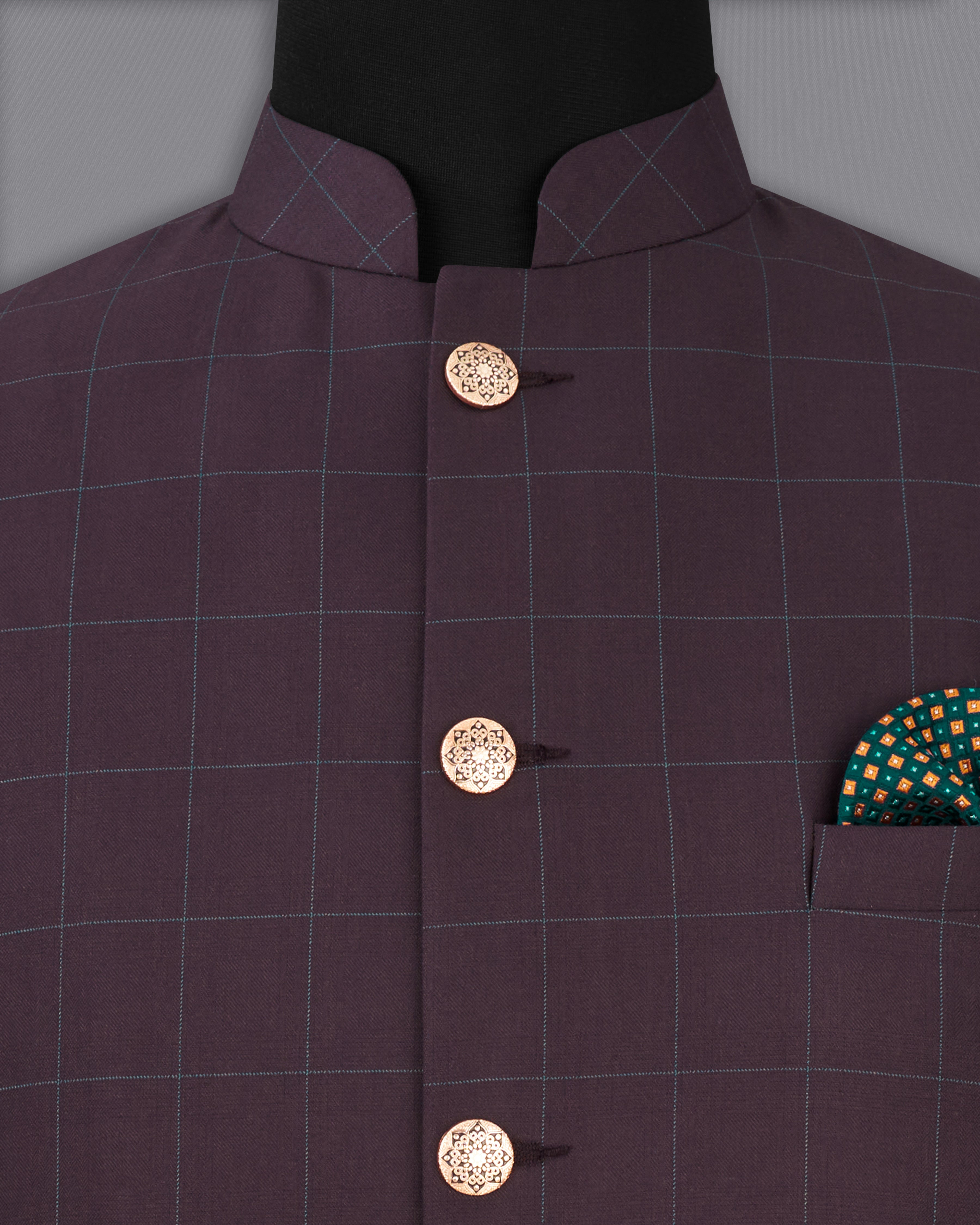 Thunder Maroon Windowpane Cross Buttoned Bandhgala Suit ST2332-CBG-36, ST2332-CBG-38, ST2332-CBG-40, ST2332-CBG-42, ST2332-CBG-44, ST2332-CBG-46, ST2332-CBG-48, ST2332-CBG-50, ST2332-CBG-52, ST2332-CBG-54, ST2332-CBG-56, ST2332-CBG-58, ST2332-CBG-60	