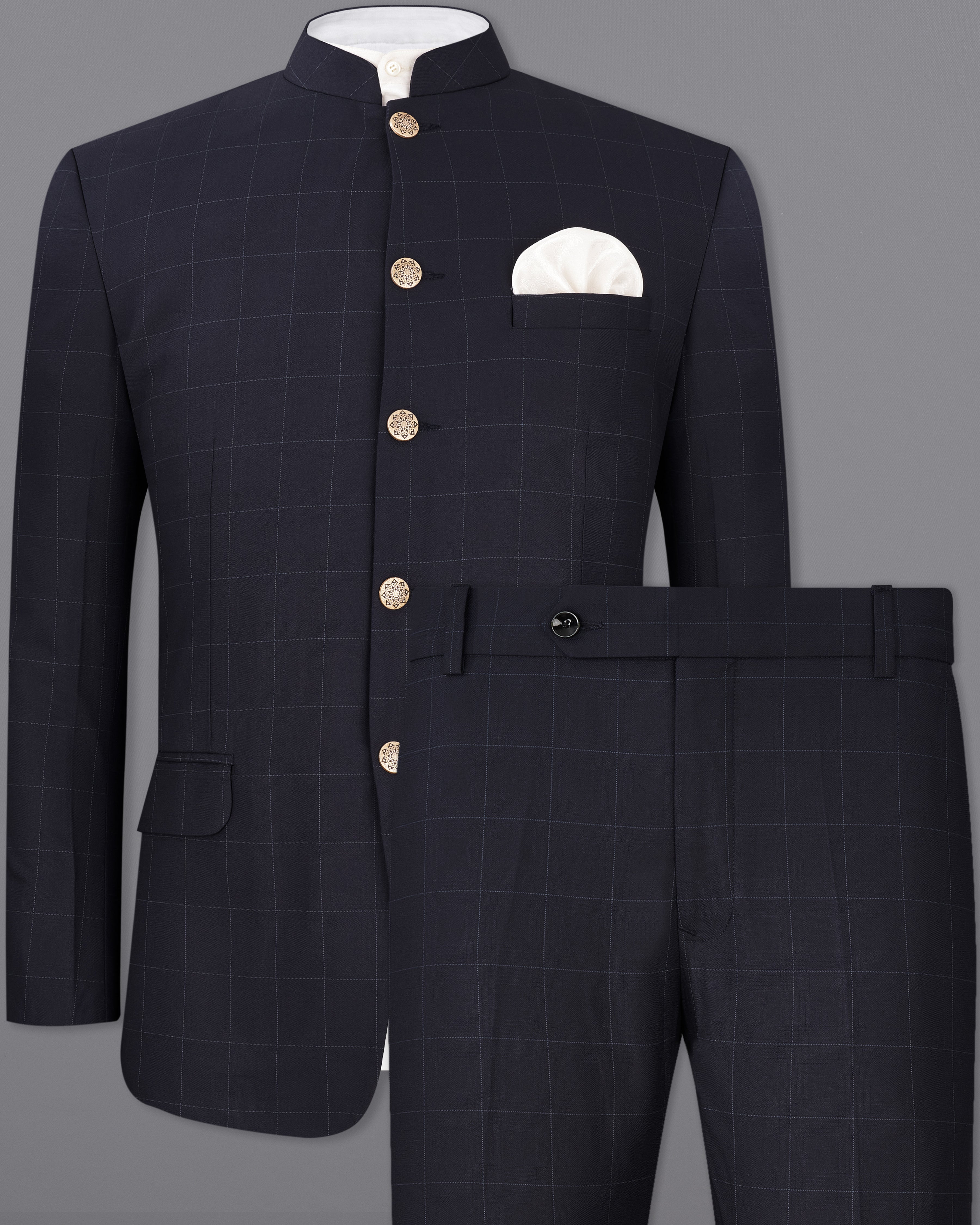 Mirage Blue Windowpane Bandhgala Suit ST2333-BG-36, ST2333-BG-38, ST2333-BG-40, ST2333-BG-42, ST2333-BG-44, ST2333-BG-46, ST2333-BG-48, ST2333-BG-50, ST2333-BG-52, ST2333-BG-54, ST2333-BG-56, ST2333-BG-58, ST2333-BG-60