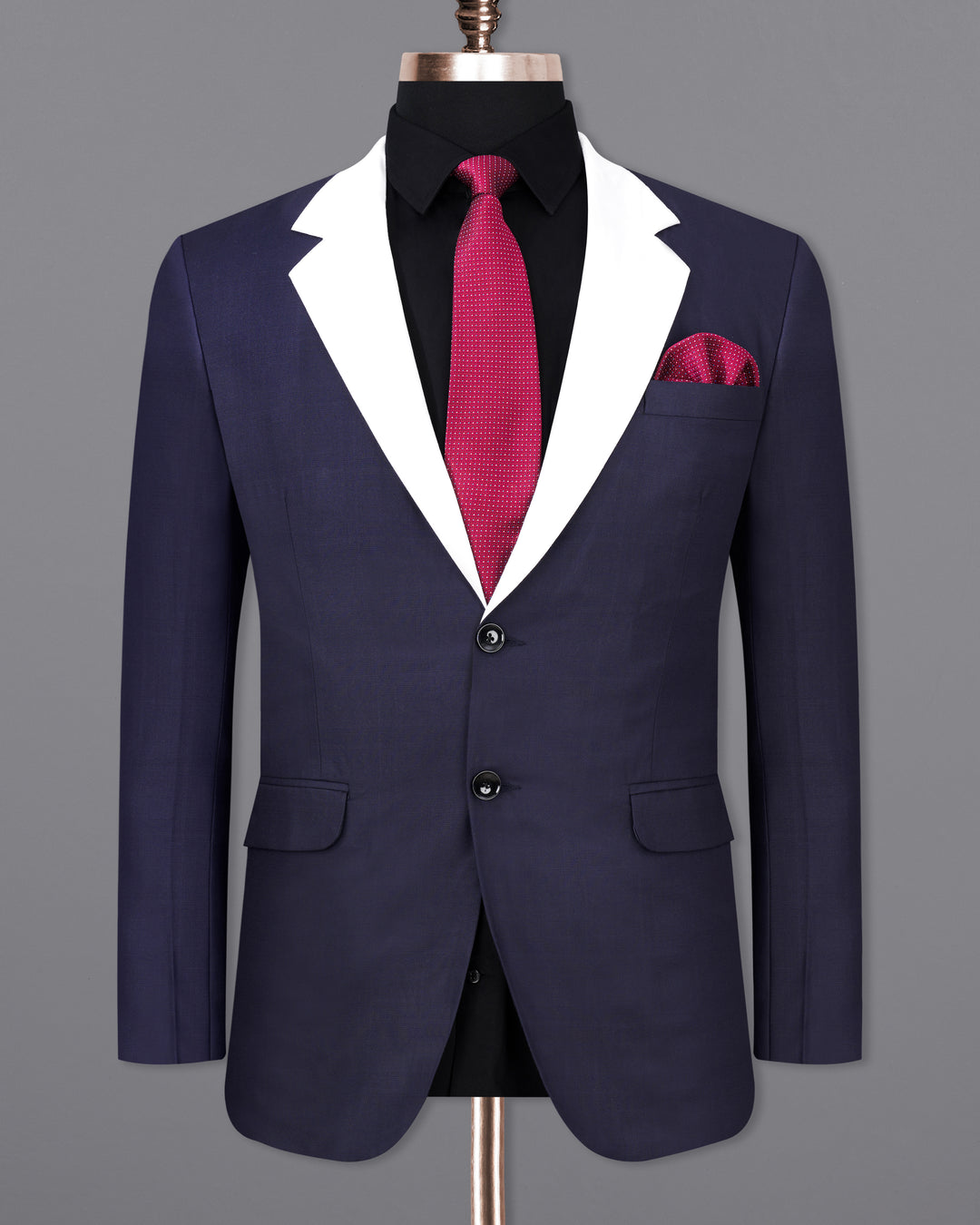 Navy Blue Mandarin Suit