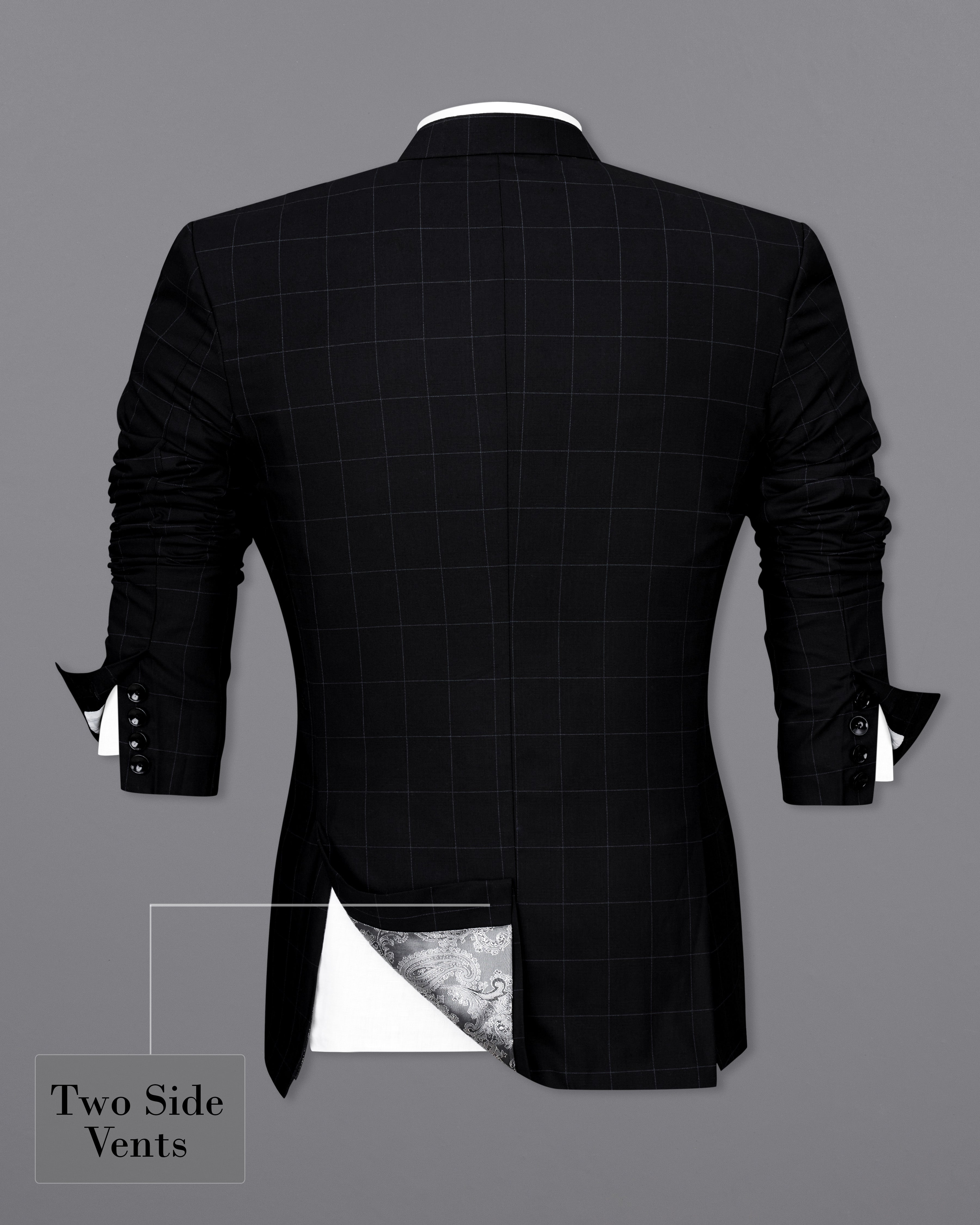 Jade Black Windowpane Single Breasted Designer Suit ST2378-D236-36, ST2378-D236-38, ST2378-D236-40, ST2378-D236-42, ST2378-D236-44, ST2378-D236-46, ST2378-D236-48, ST2378-D236-50, ST2378-D236-52, ST2378-D236-54, ST2378-D236-56, ST2378-D236-58, ST2378-D236-60