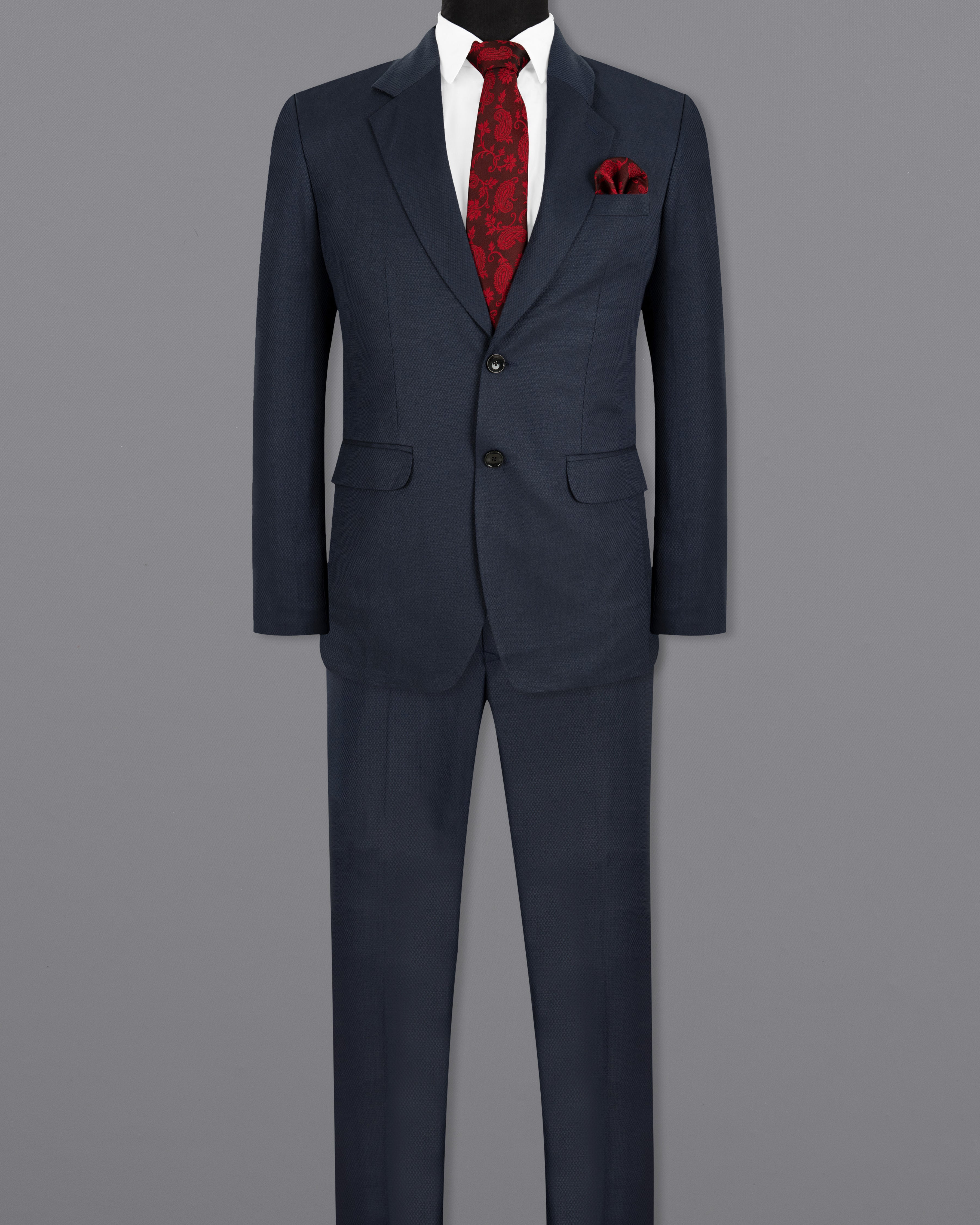 Royal Blue Diamond Textured Suit