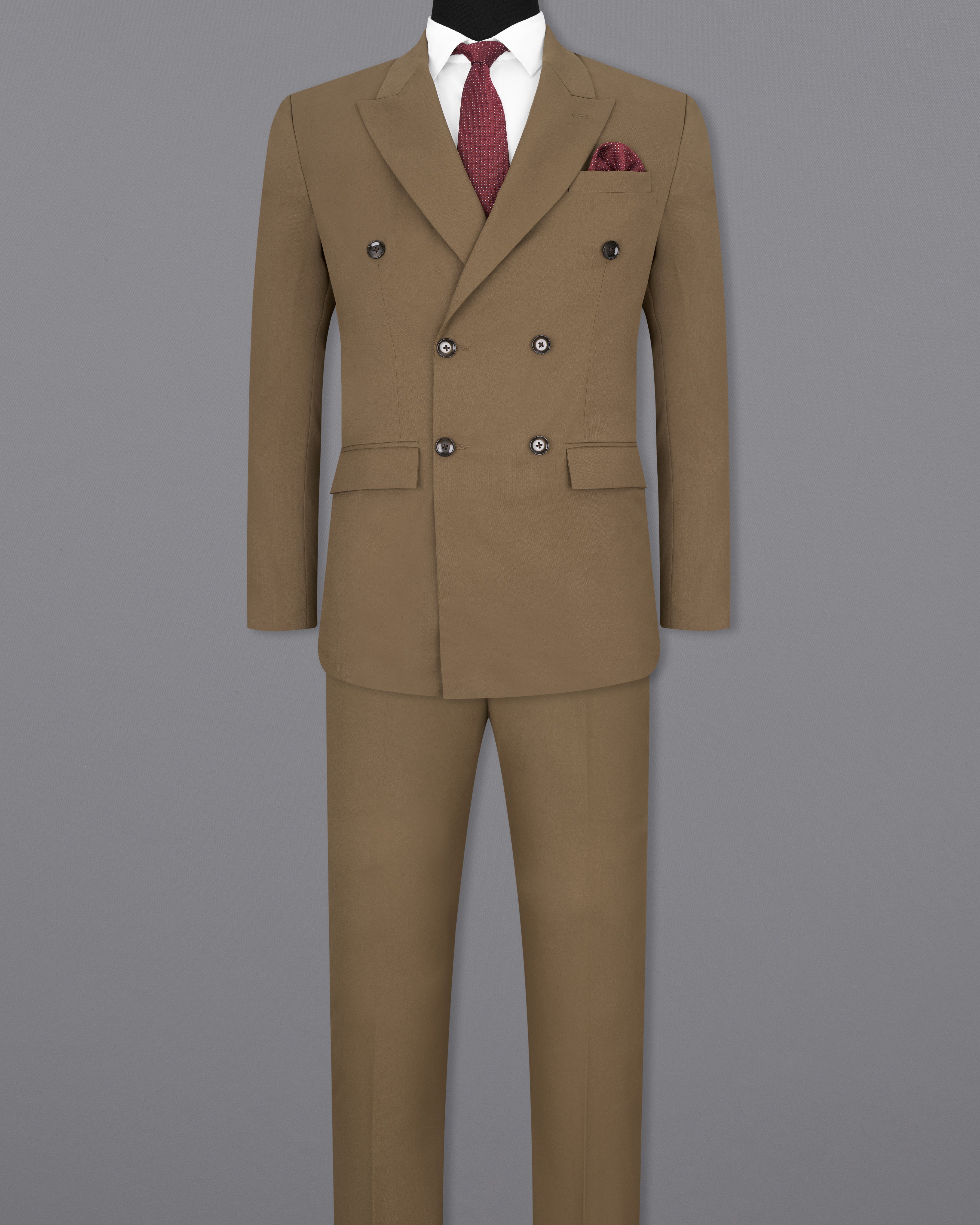 Khaki Brown Double Breasted Suit ST2462-DB-36, ST2462-DB-38, ST2462-DB-40, ST2462-DB-42, ST2462-DB-44, ST2462-DB-46, ST2462-DB-48, ST2462-DB-50, ST2462-DB-52, ST2462-DB-54, ST2462-DB-56, ST2462-DB-58, ST2462-DB-60