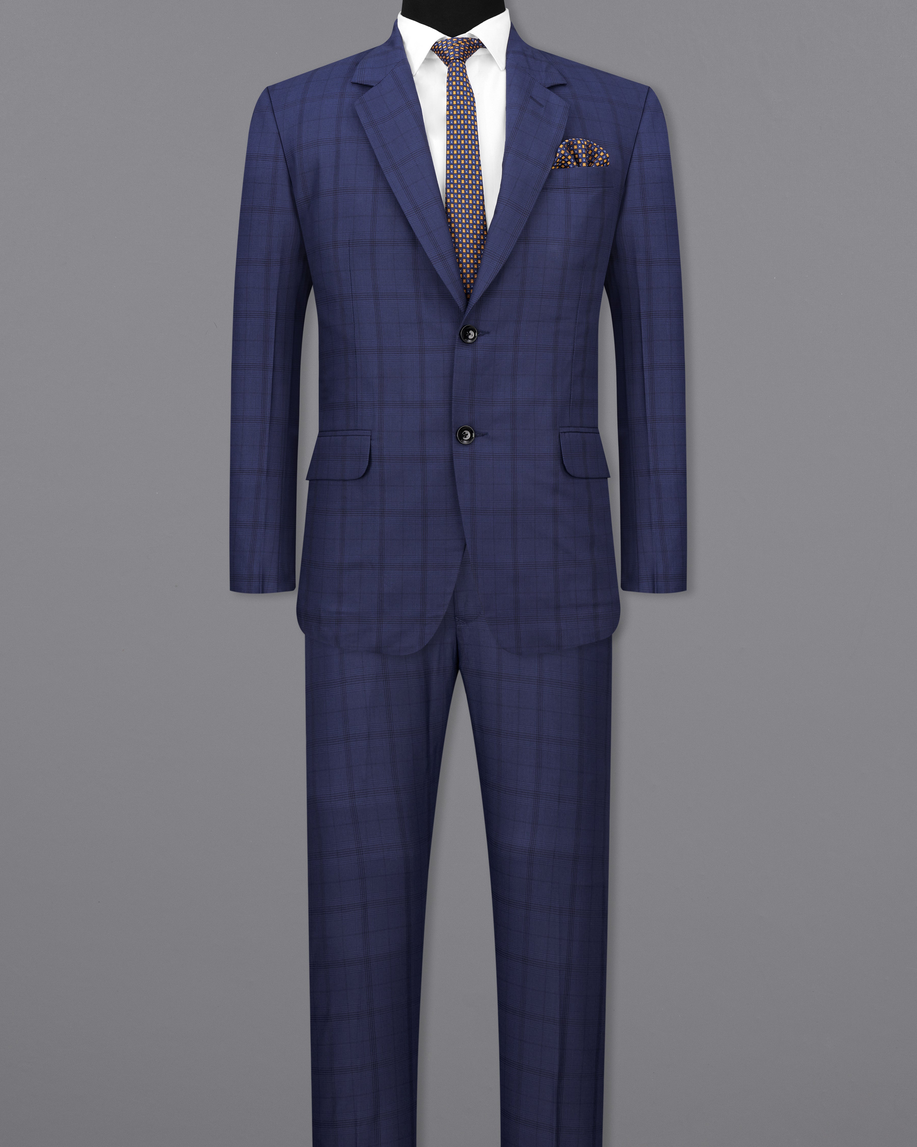 Tuna Blue Plaid Single Breasted Suit ST2474-SB-36, ST2474-SB-38, ST2474-SB-40, ST2474-SB-42, ST2474-SB-44, ST2474-SB-46, ST2474-SB-48, ST2474-SB-50, ST2474-SB-52, ST2474-SB-54, ST2474-SB-56, ST2474-SB-58, ST2474-SB-60