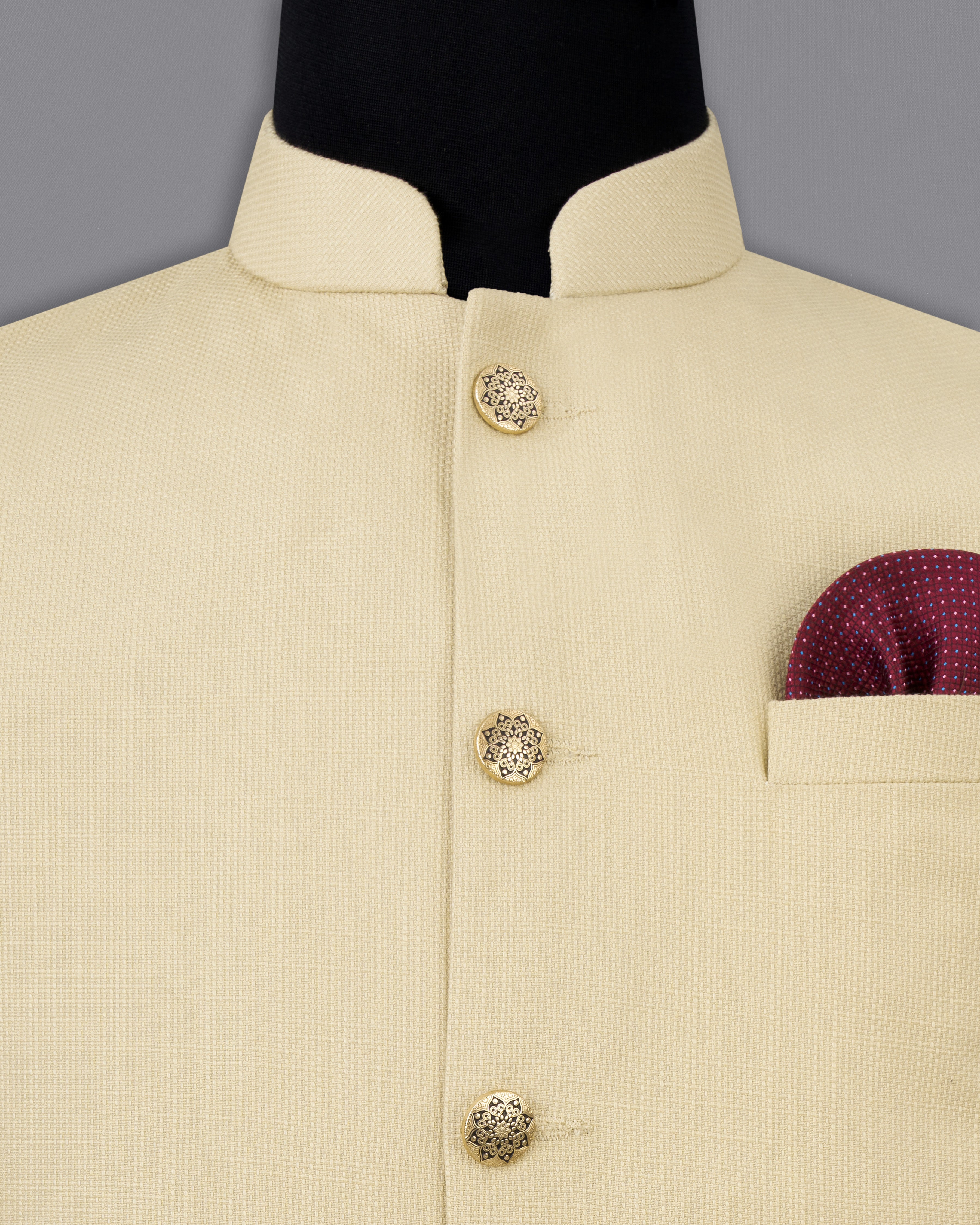 Hampton Beige Premium Cotton Bandhgala Suit ST2481-BG-36, ST2481-BG-38, ST2481-BG-40, ST2481-BG-42, ST2481-BG-44, ST2481-BG-46, ST2481-BG-48, ST2481-BG-50, ST2481-BG-52, ST2481-BG-54, ST2481-BG-56, ST2481-BG-58, ST2481-BG-60