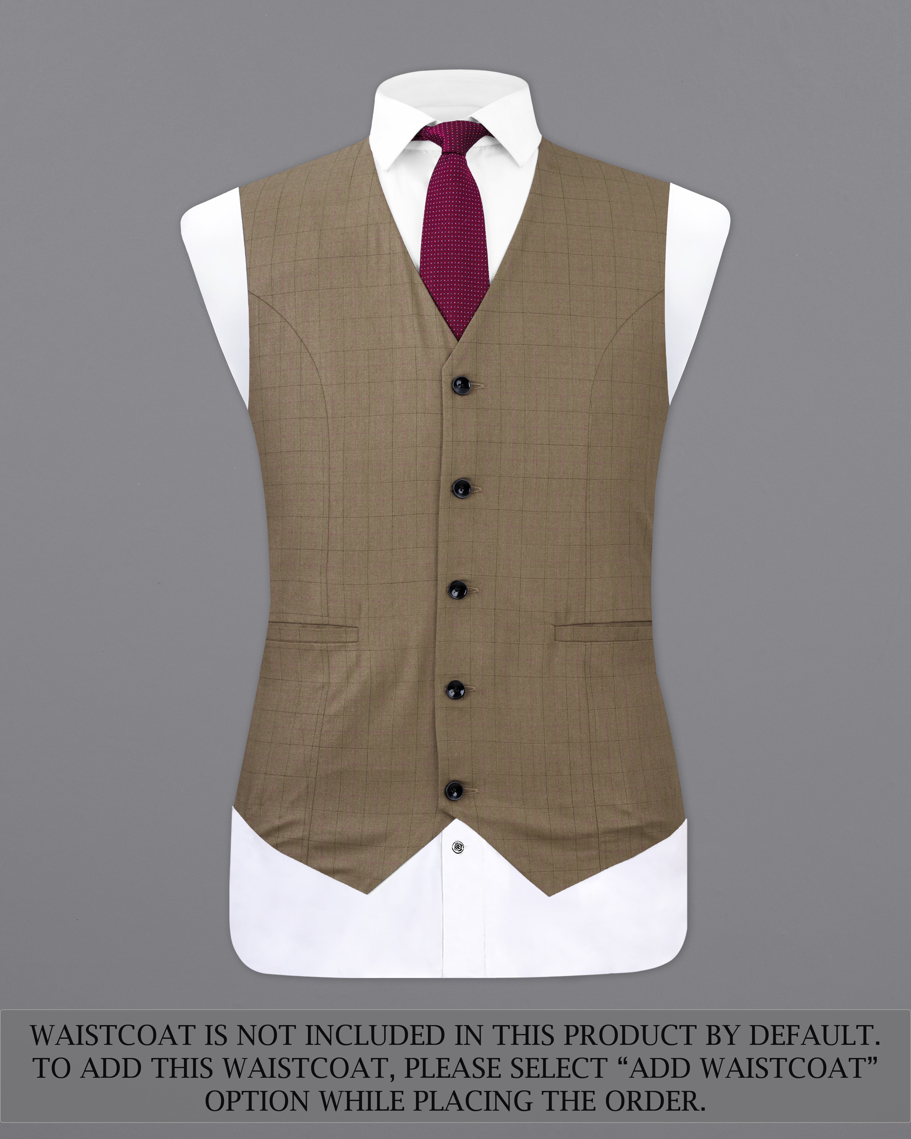 Dark Taupe Brown Plaid Single Breasted Suit ST2482-SB-36, ST2482-SB-38, ST2482-SB-40, ST2482-SB-42, ST2482-SB-44, ST2482-SB-46, ST2482-SB-48, ST2482-SB-50, ST2482-SB-52, ST2482-SB-54, ST2482-SB-56, ST2482-SB-58, ST2482-SB-60