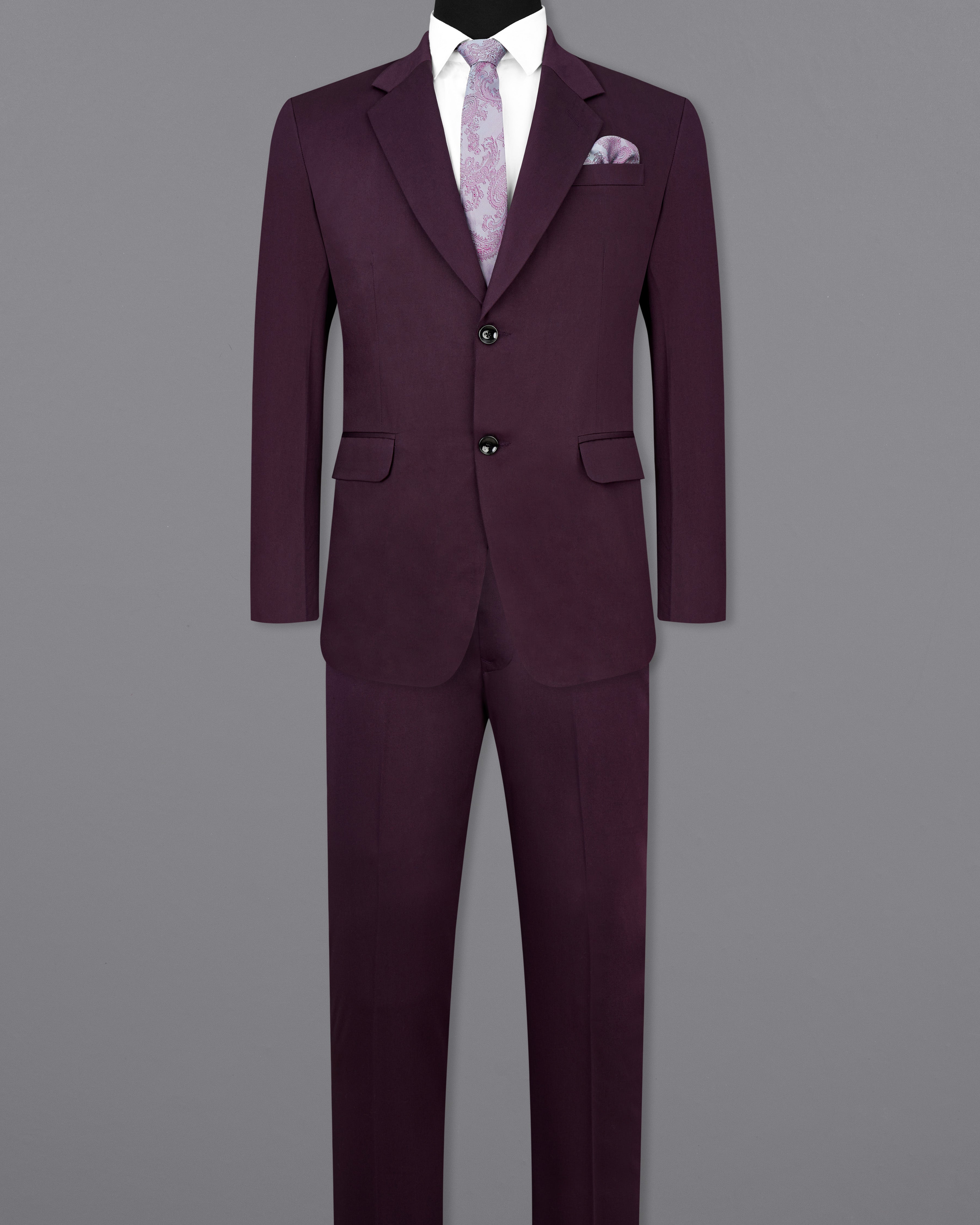 Eclipse Maroon Premium Cotton Single Breasted Suit ST2491-SB-36, ST2491-SB-38, ST2491-SB-40, ST2491-SB-42, ST2491-SB-44, ST2491-SB-46, ST2491-SB-48, ST2491-SB-50, ST2491-SB-52, ST2491-SB-54, ST2491-SB-56, ST2491-SB-58, ST2491-SB-60