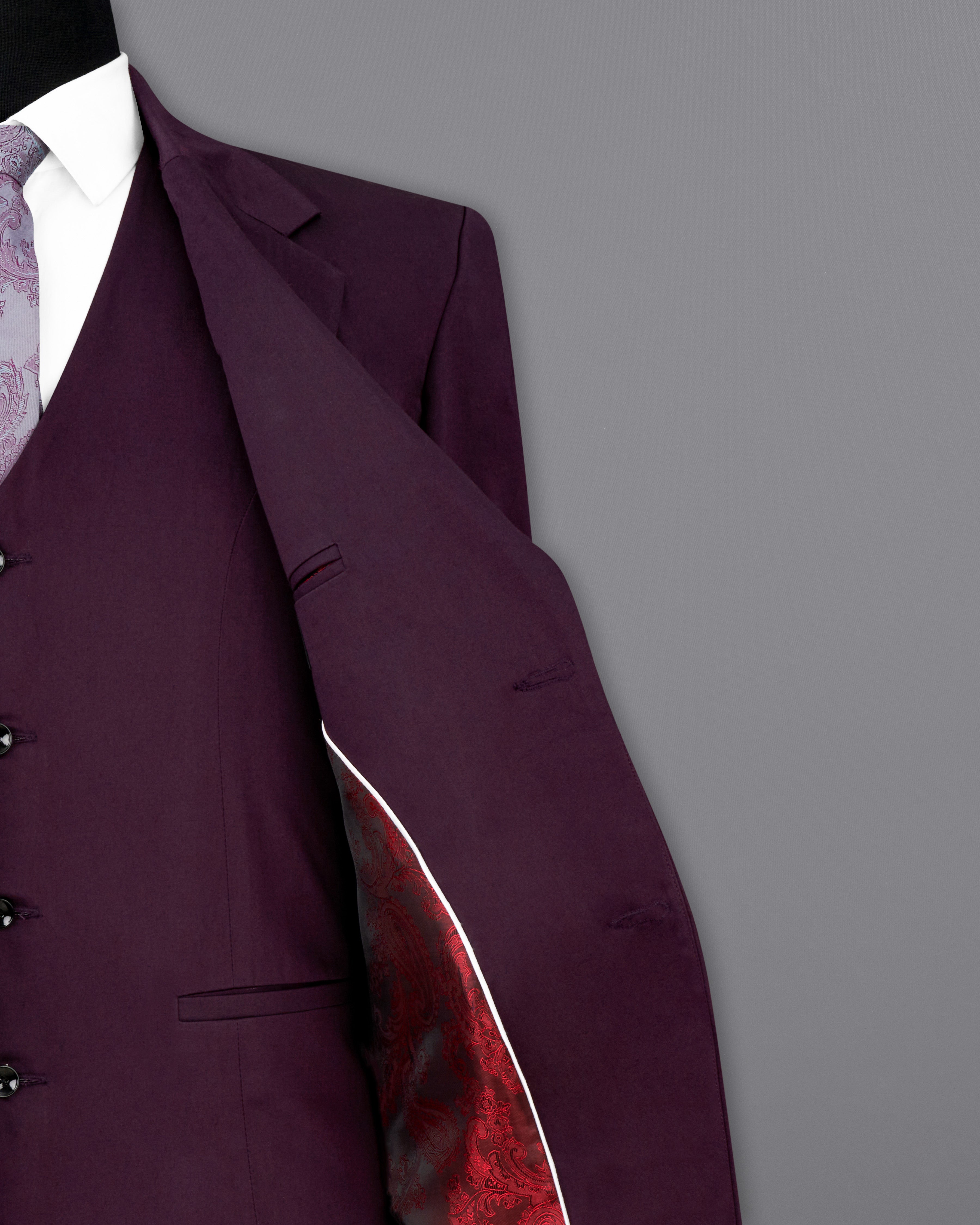 Eclipse Maroon Premium Cotton Single Breasted Suit ST2491-SB-36, ST2491-SB-38, ST2491-SB-40, ST2491-SB-42, ST2491-SB-44, ST2491-SB-46, ST2491-SB-48, ST2491-SB-50, ST2491-SB-52, ST2491-SB-54, ST2491-SB-56, ST2491-SB-58, ST2491-SB-60