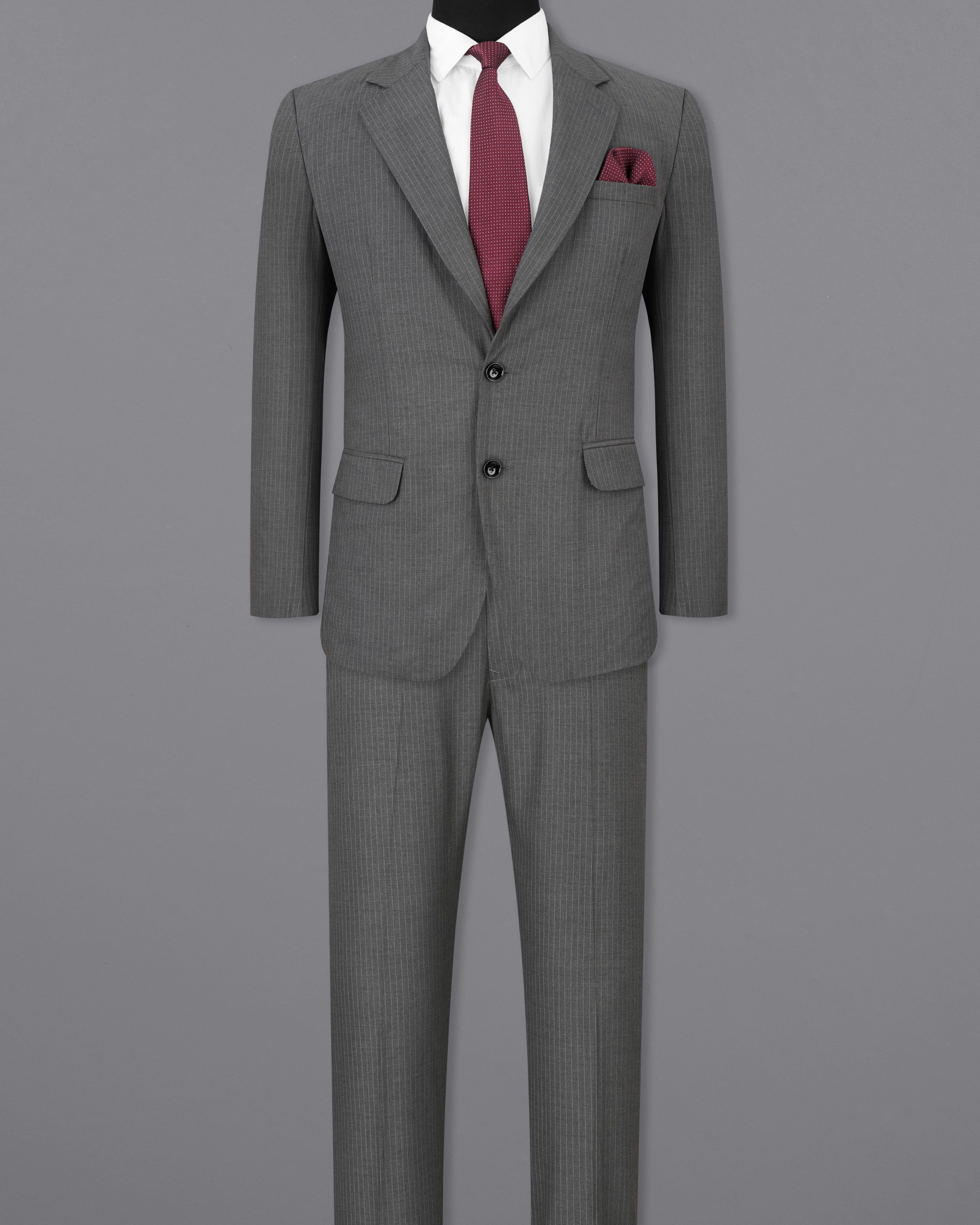 Ironside Gray Striped Single Breasted Suit ST2538-SB-36, ST2538-SB-38, ST2538-SB-40, ST2538-SB-42, ST2538-SB-44, ST2538-SB-46, ST2538-SB-48, ST2538-SB-50, ST2538-SB-53, ST2538-SB-54, ST2538-SB-56, ST2538-SB-58, ST2538-SB-60