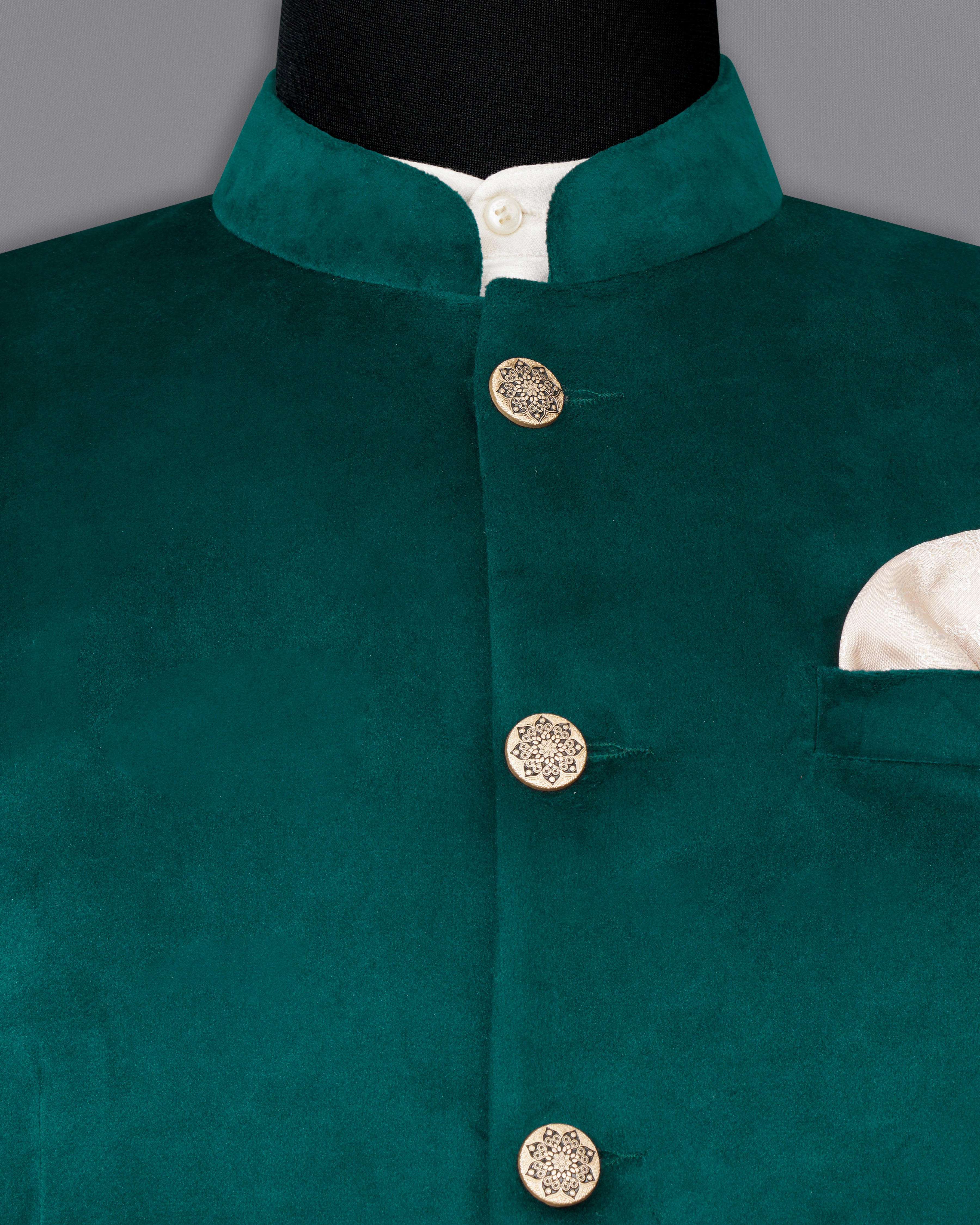 Burnham Green Bandhgala Velvet Suit ST2575-BG-36,ST2575-BG-38,ST2575-BG-40,ST2575-BG-42,ST2575-BG-44,ST2575-BG-46,ST2575-BG-48,ST2575-BG-50,,ST2575-BG-52,ST2575-BG-54,ST2575-BG-56,ST2575-BG-58,ST2575-BG-60