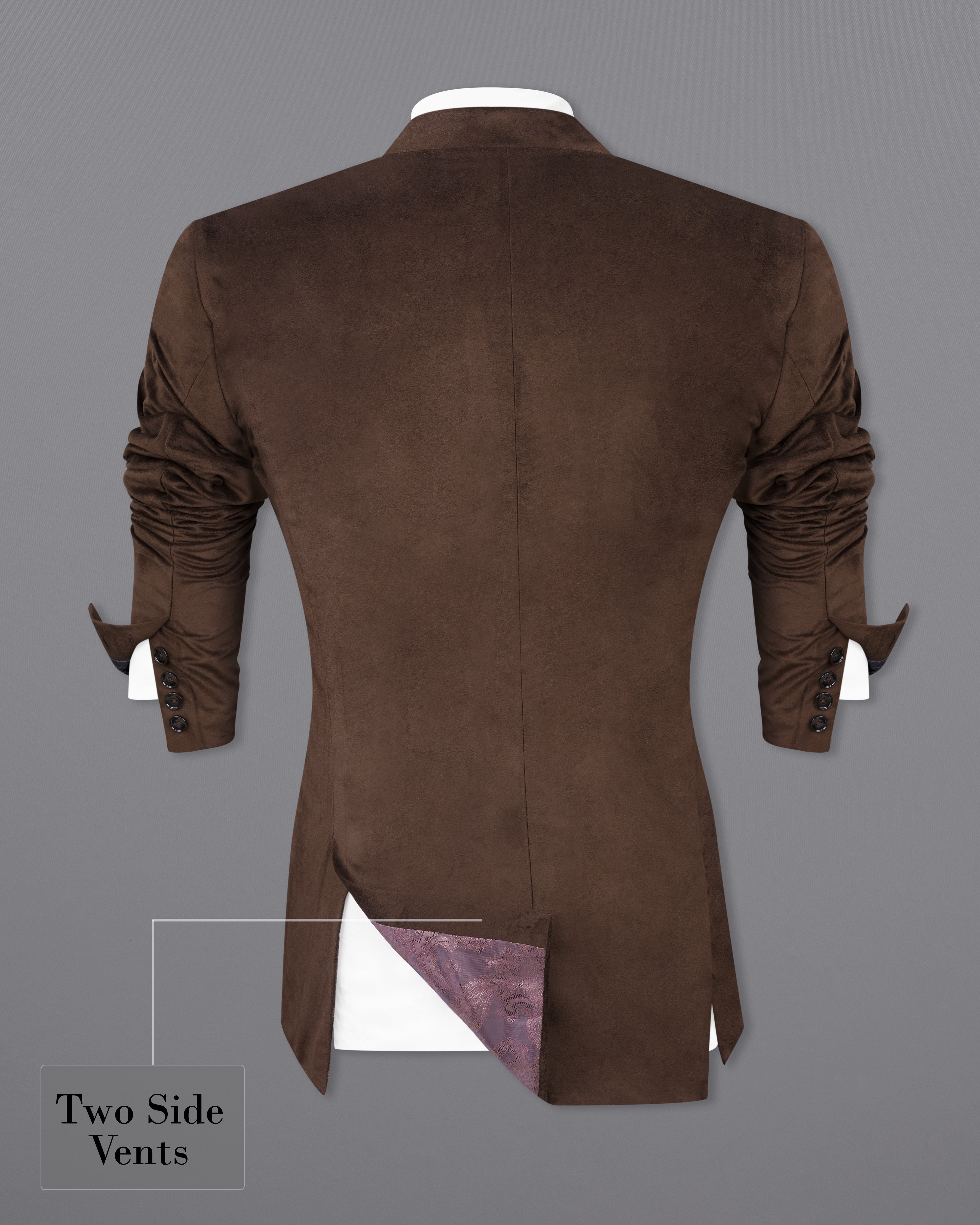 Bistre Brown Double Breasted Velvet Suit ST2578-DB-36, ST2578-DB-38, ST2578-DB-40, ST2578-DB-42, ST2578-DB-44, ST2578-DB-46, ST2578-DB-48, ST2578-DB-50, ST2578-DB-52, ST2578-DB-54, ST2578-DB-56, ST2578-DB-58, ST2578-DB-60
