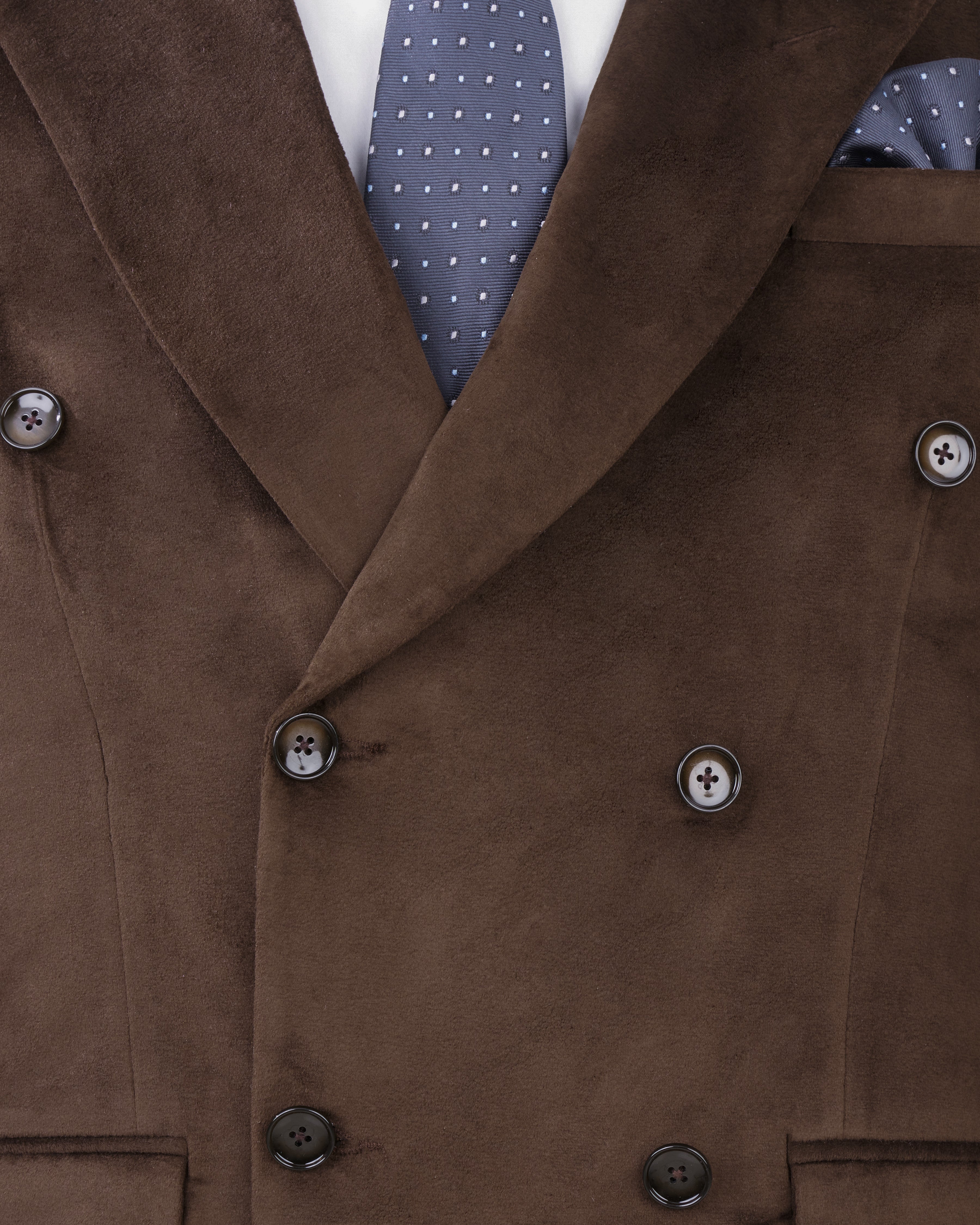 Bistre Brown Double Breasted Velvet Suit ST2578-DB-36, ST2578-DB-38, ST2578-DB-40, ST2578-DB-42, ST2578-DB-44, ST2578-DB-46, ST2578-DB-48, ST2578-DB-50, ST2578-DB-52, ST2578-DB-54, ST2578-DB-56, ST2578-DB-58, ST2578-DB-60