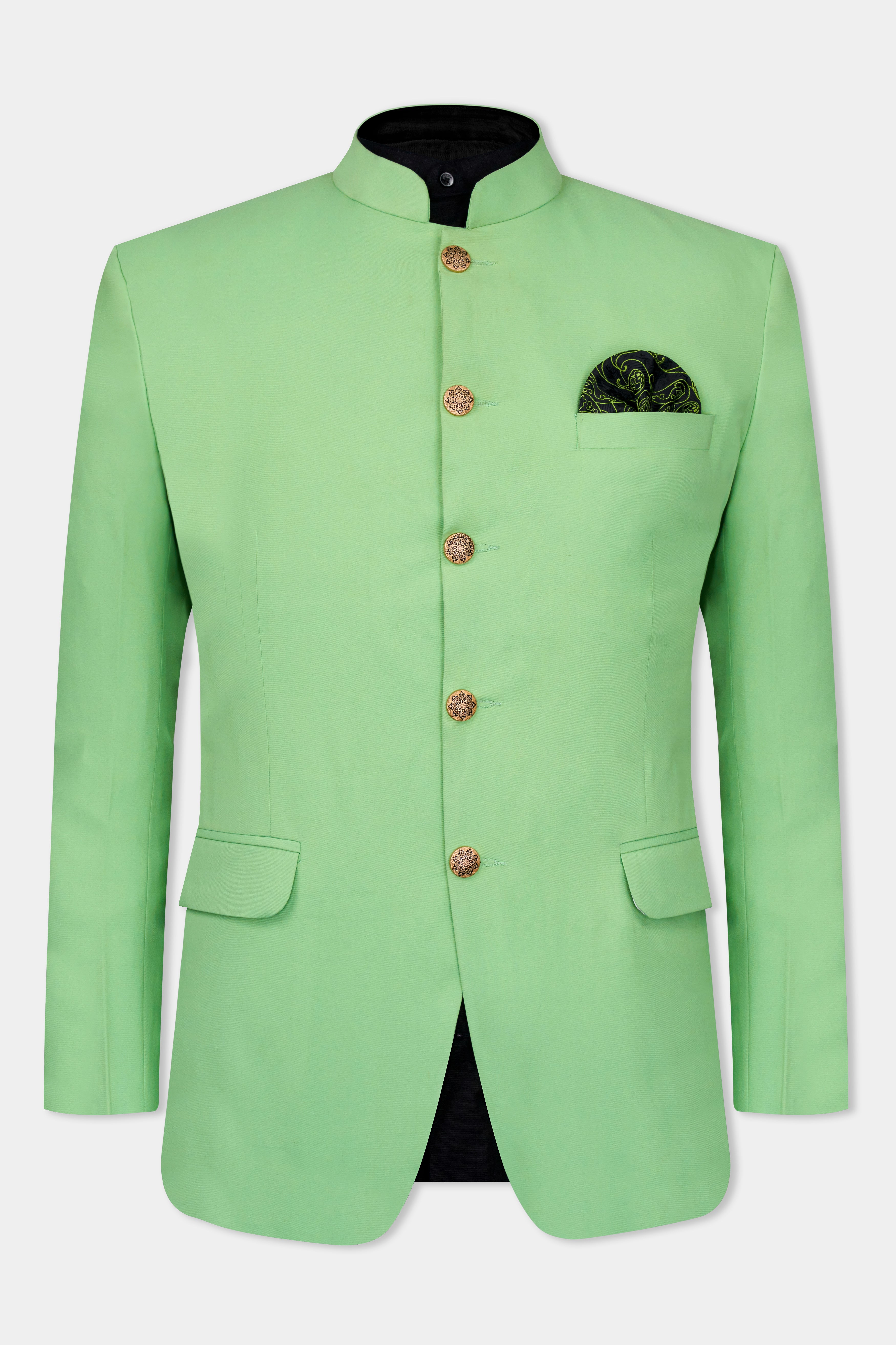 Pistachio Green Wool Rich Bandhgala Suit ST2752-BG-36,ST2752-BG-38,ST2752-BG-40,ST2752-BG-42,ST2752-BG-44,ST2752-BG-46,ST2752-BG-48,ST2752-BG-50,ST2752-BG-52,ST2752-BG-54,ST2752-BG-56,ST2752-BG-58,ST2752-BG-60