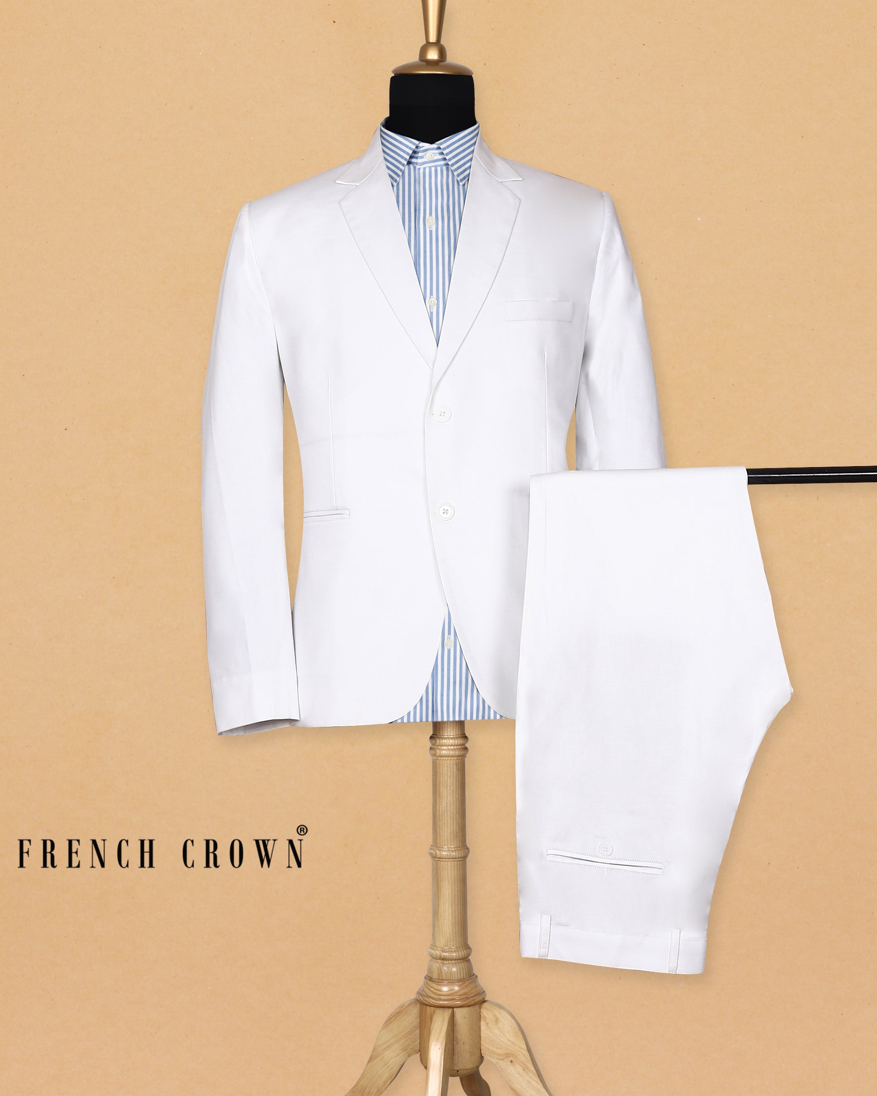 Bright White Premium Cotton Sport Suit